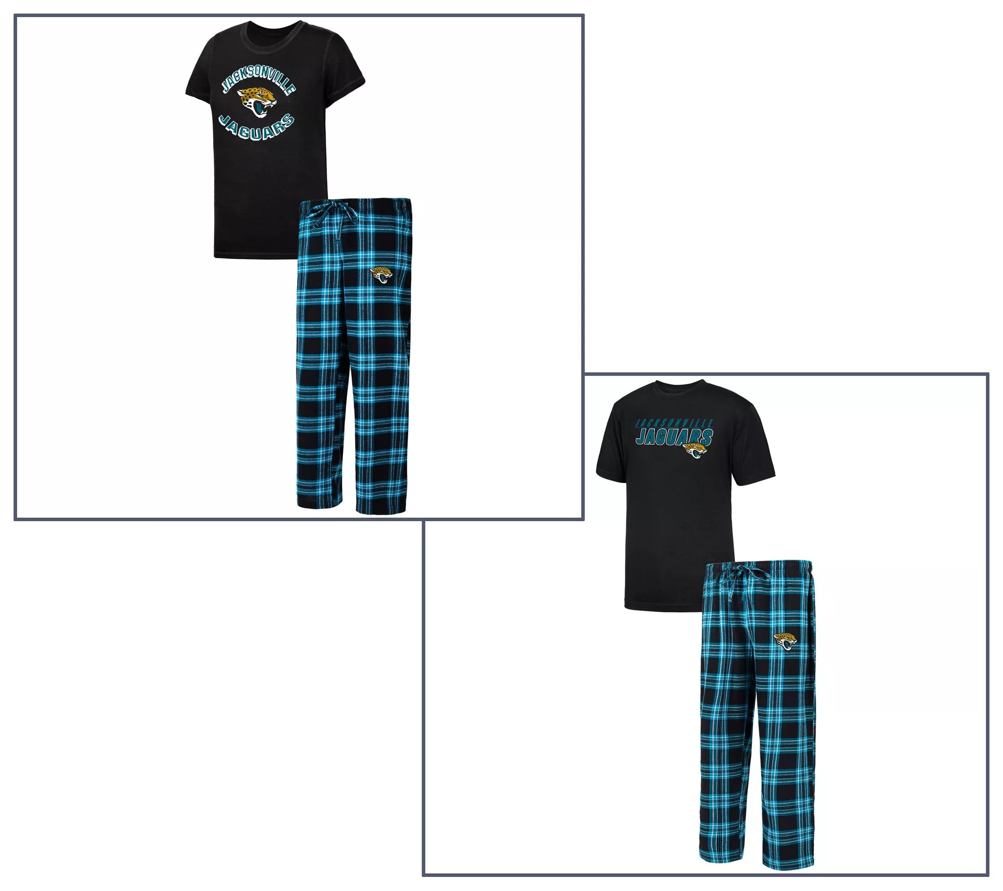 NFL Men's or Women's Short Sleeve Tee & Flannel Pajama Set