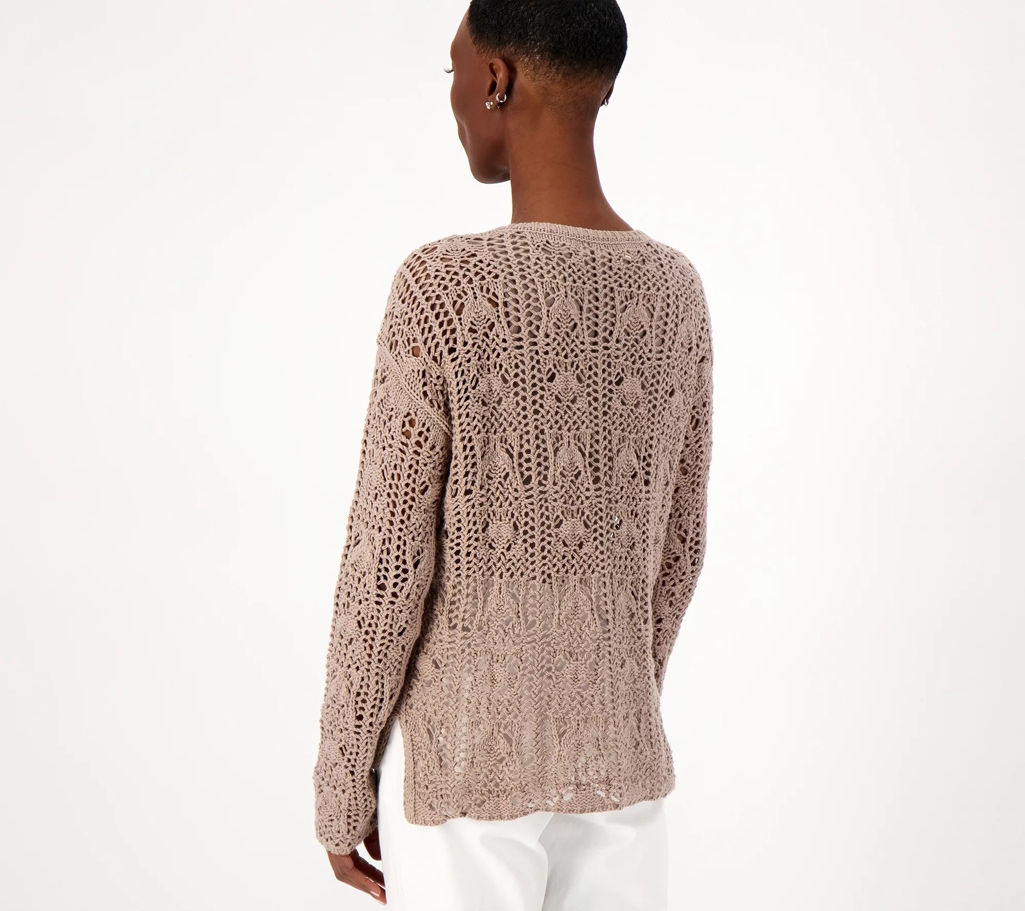 Peace Love World Boheme Open Stitch Beach Sweater