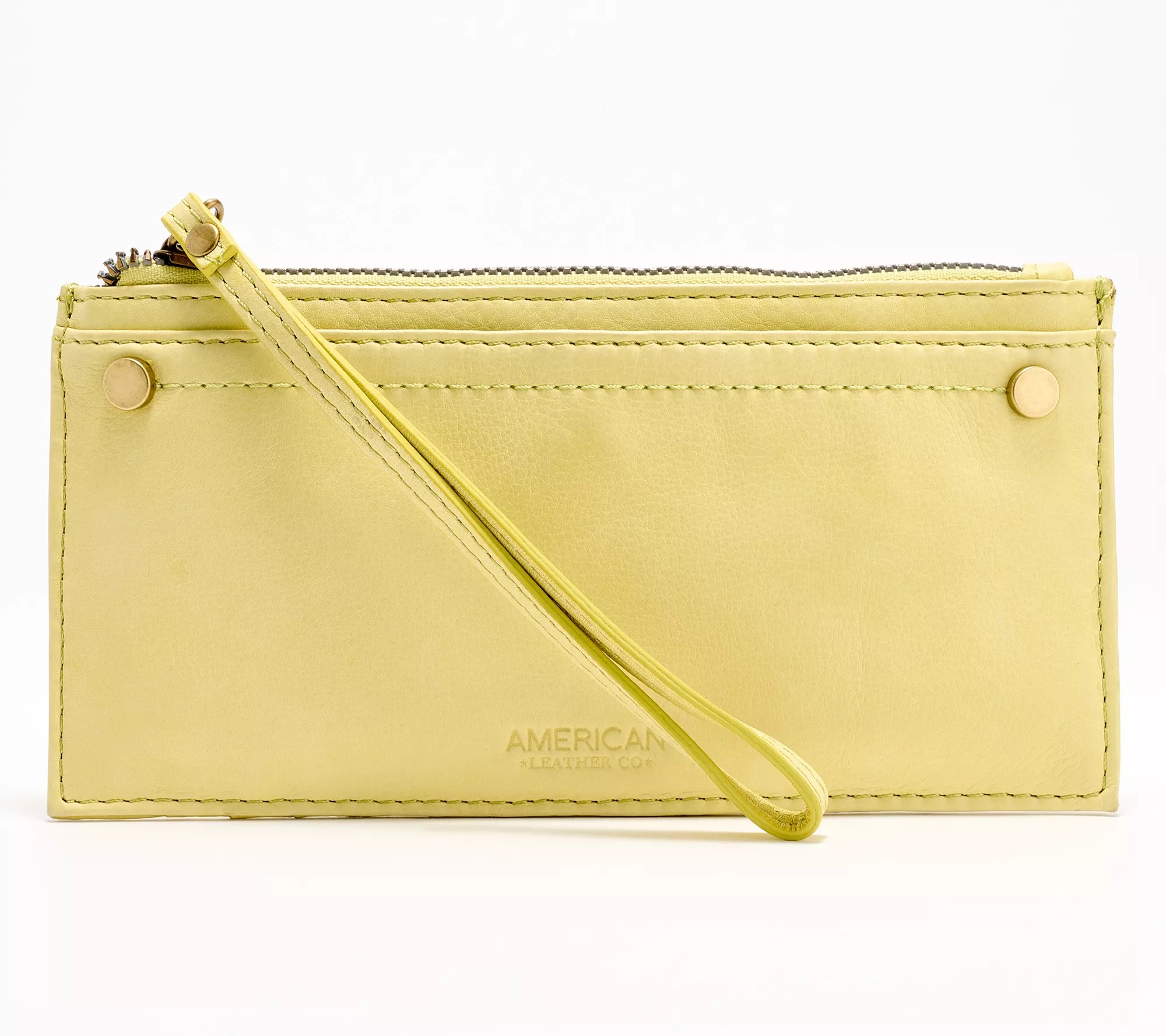 "As Is" American Leather Co. CC Zip Leather Wallet Wristlet