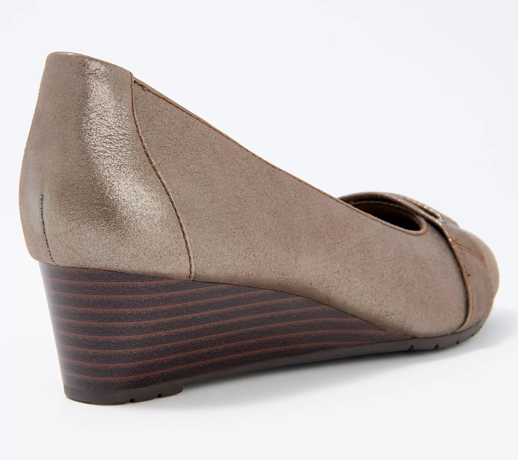 Clarks Collection Leather Wedges w/Strap Detail Mallory Strap