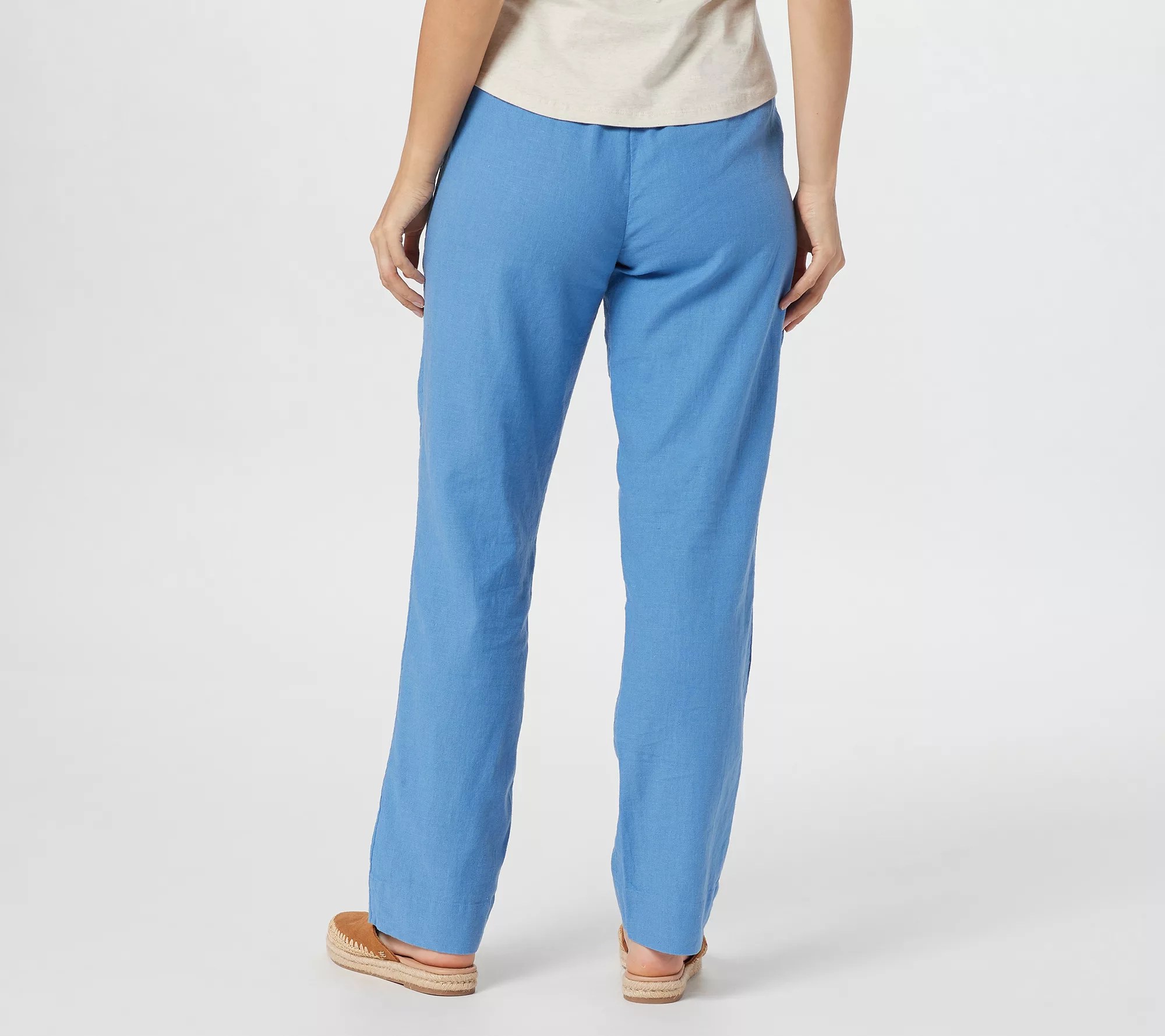 Denim & Co. Naturals Linen Blend Straight Leg PullOn Pants
