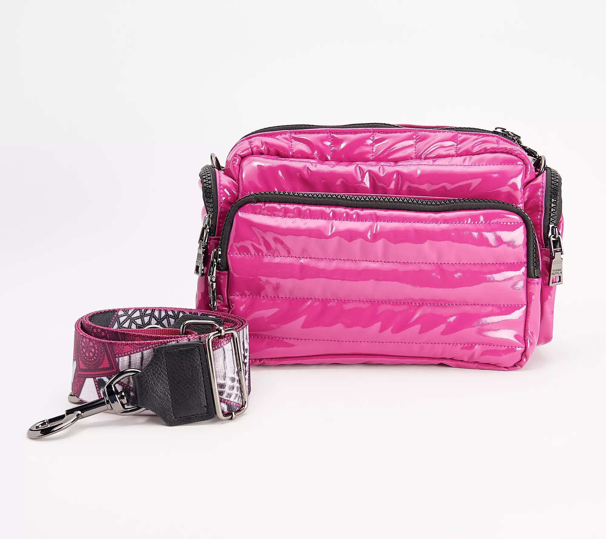 "As Is" Think Royln Nylon Cargo Crossbody w/ Reversible Fashion Strap