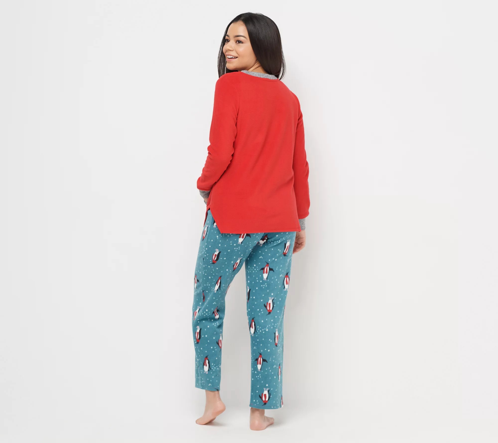 Cuddl Duds Fleecewear Stretch Petite Length Novelty Pajama Set