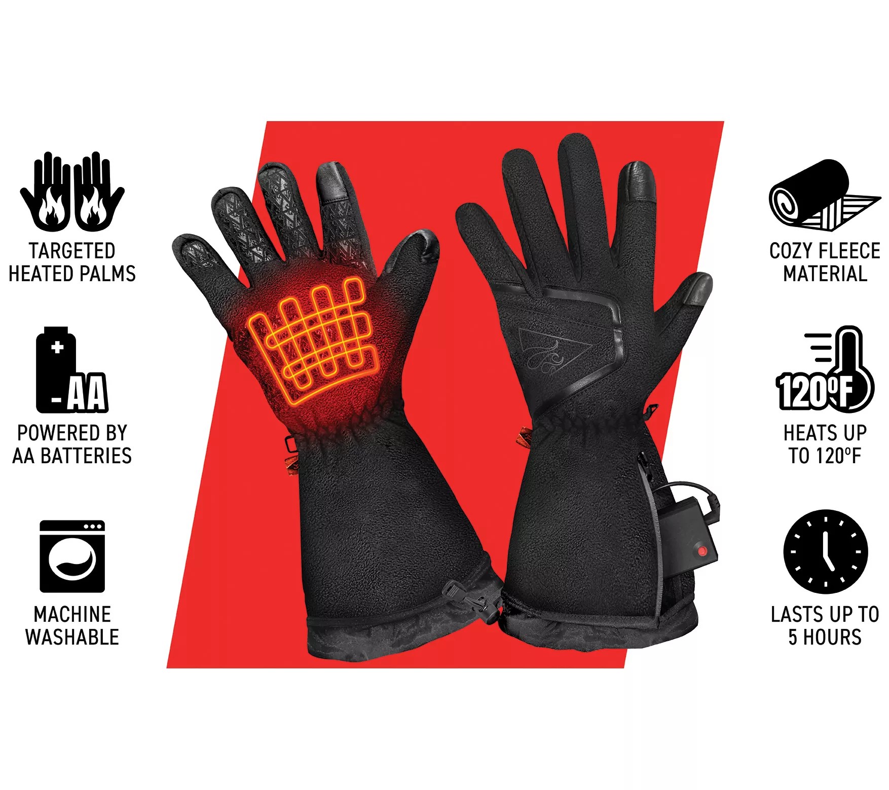 ActionHeat Battery Operated Heated Touchscreen Gloves