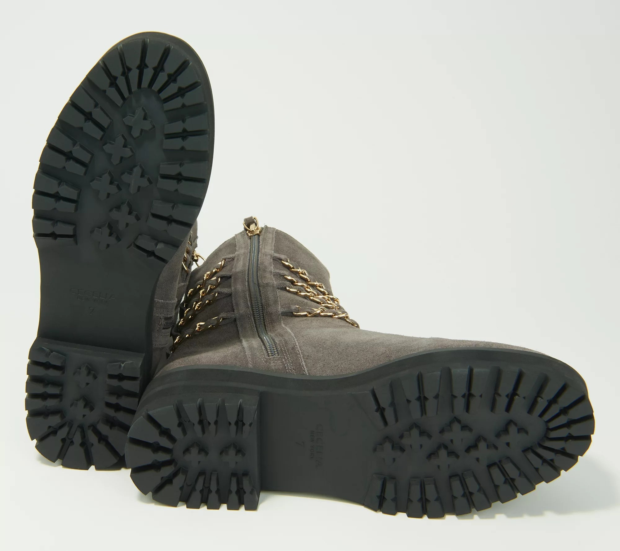 Cecelia New York Leather or Suede Chain Mid Boots