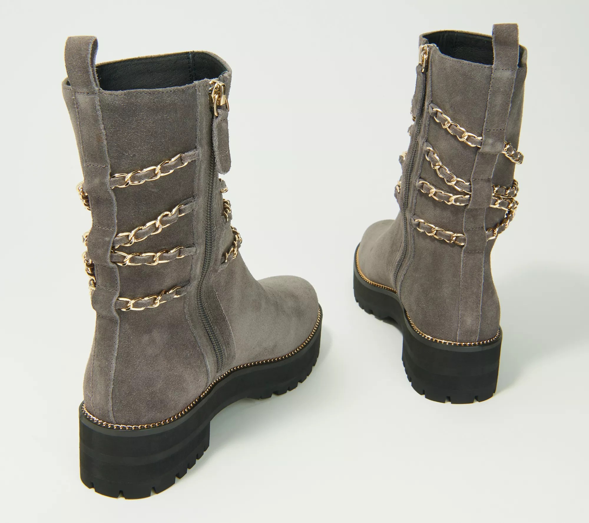 Cecelia New York Leather or Suede Chain Mid Boots