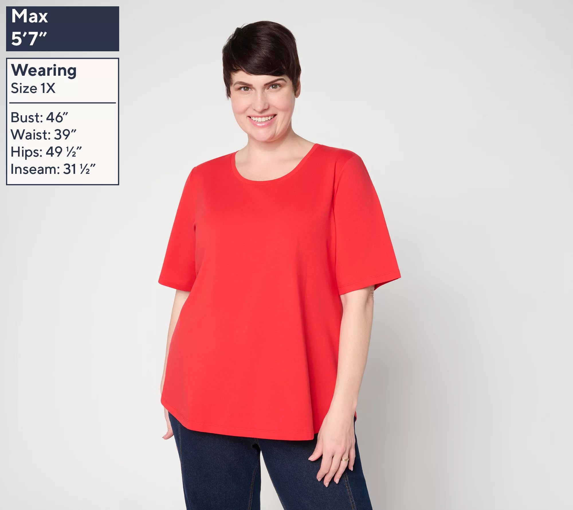 Denim & Co. Essentials Set of Two Elbow Sleeve Knit Tops