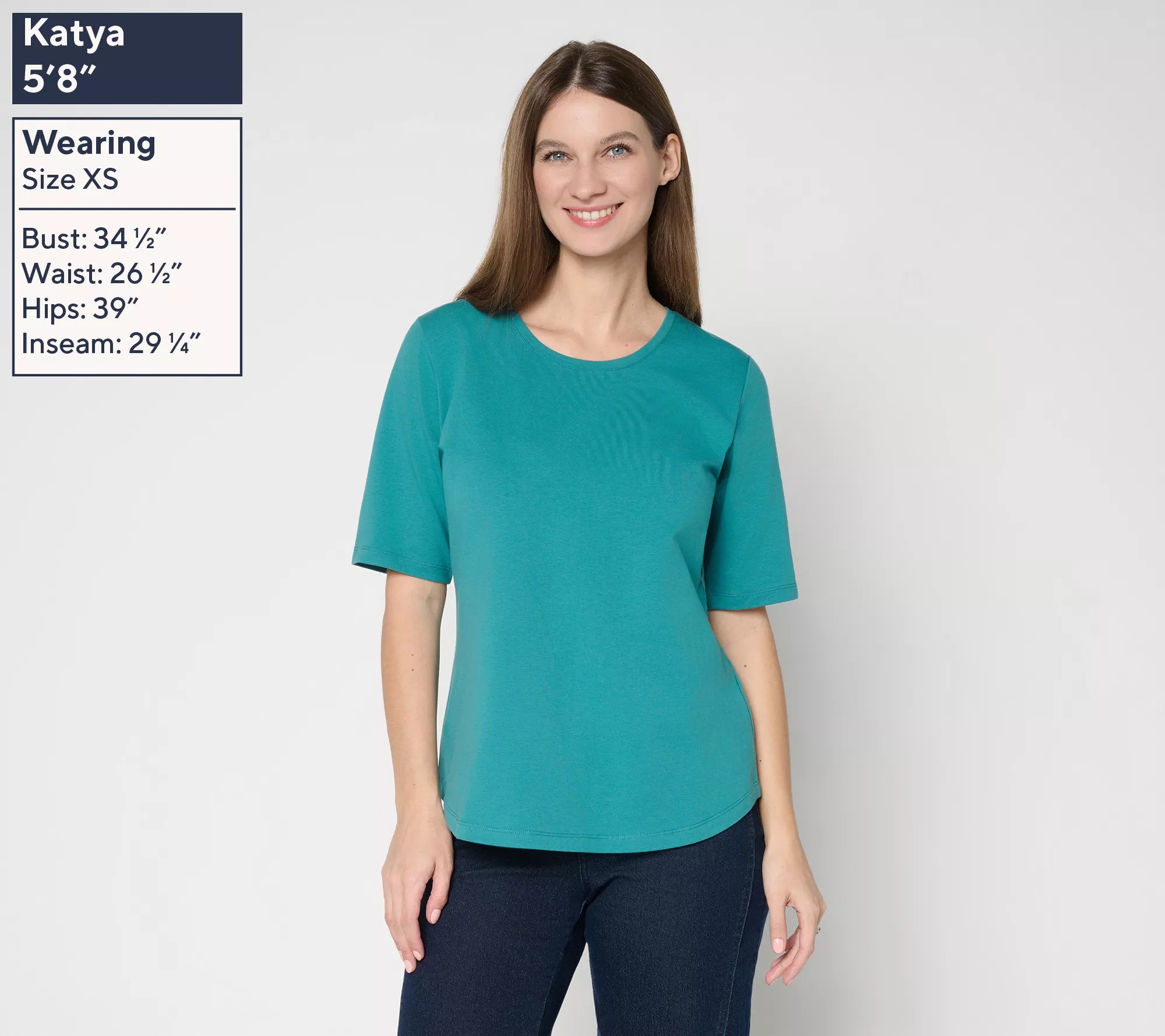 Denim & Co. Essentials Set of Two Elbow Sleeve Knit Tops