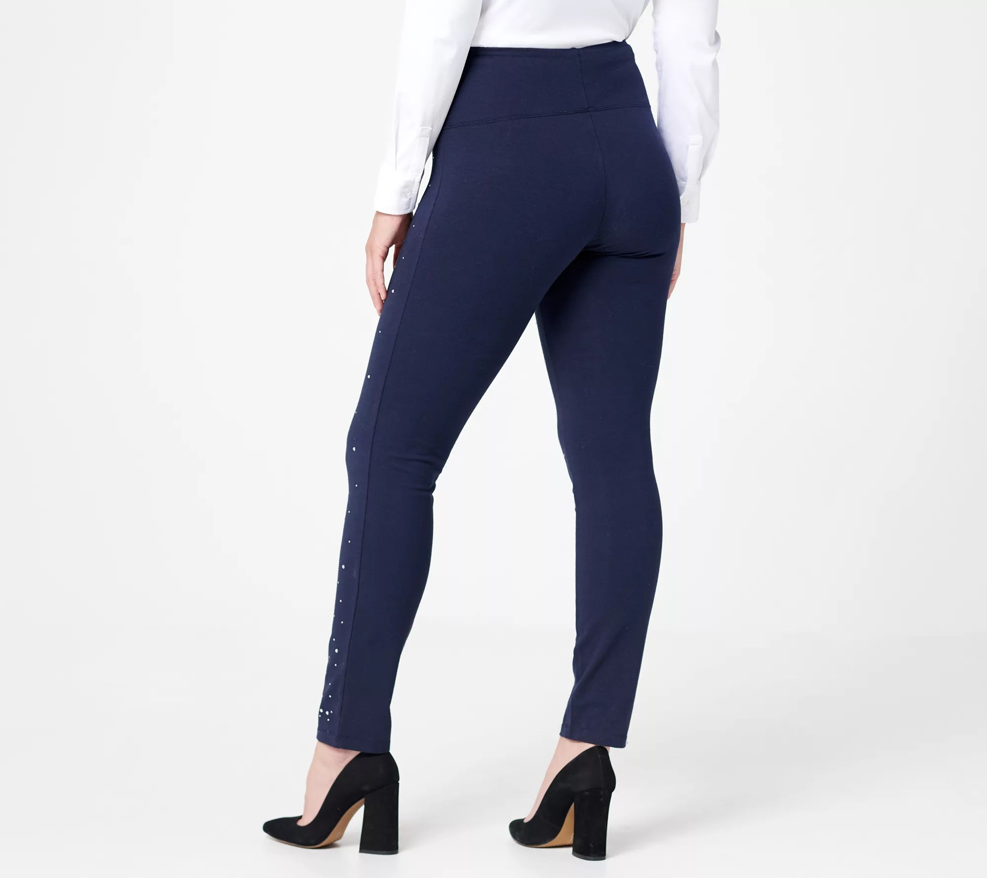 Women with Control Regular Rhinestone Slim Leg Ankle Pants
