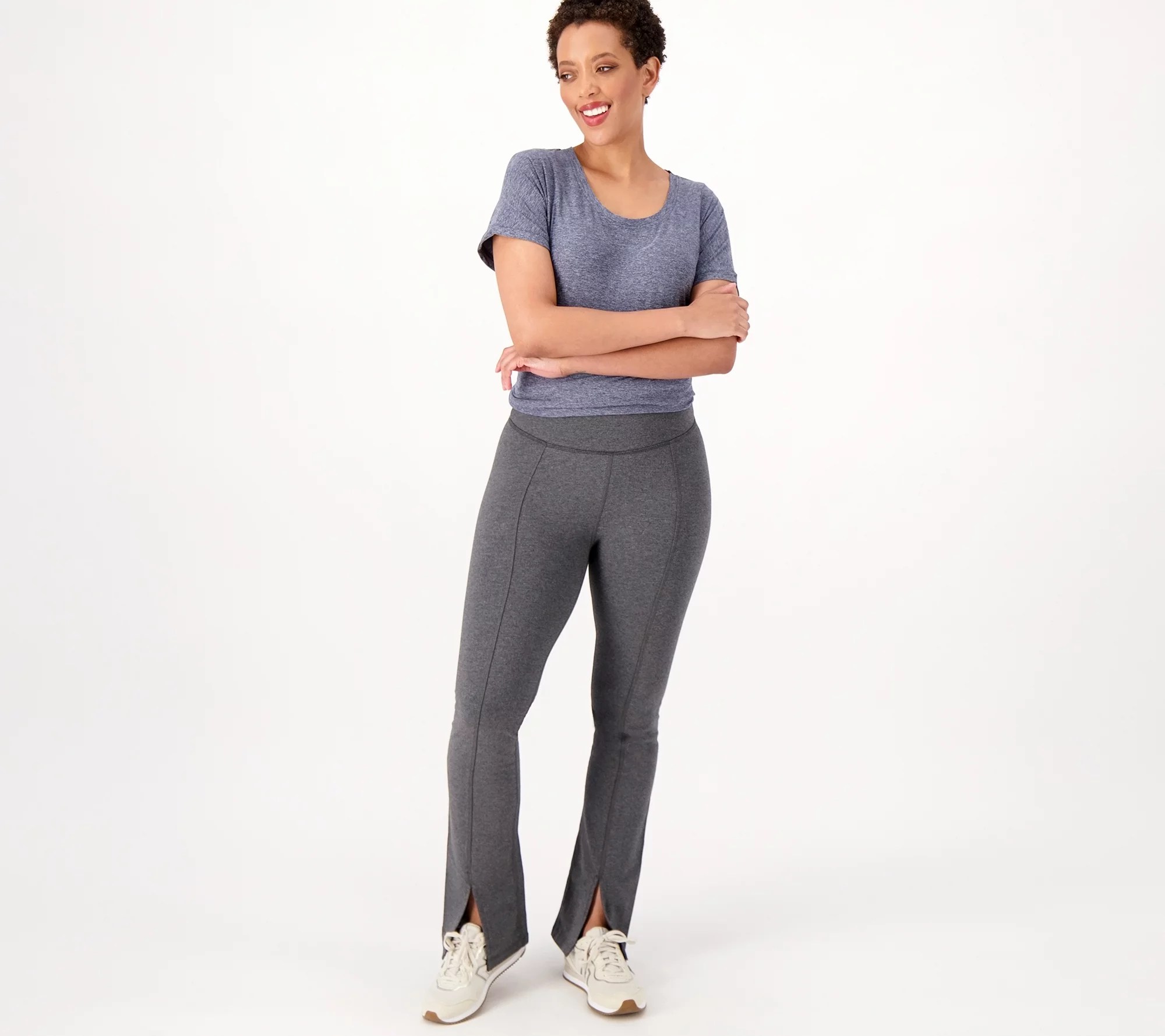 Fit 4 All by Carrie Wightman Smooth Waist Split Front Hem Legging