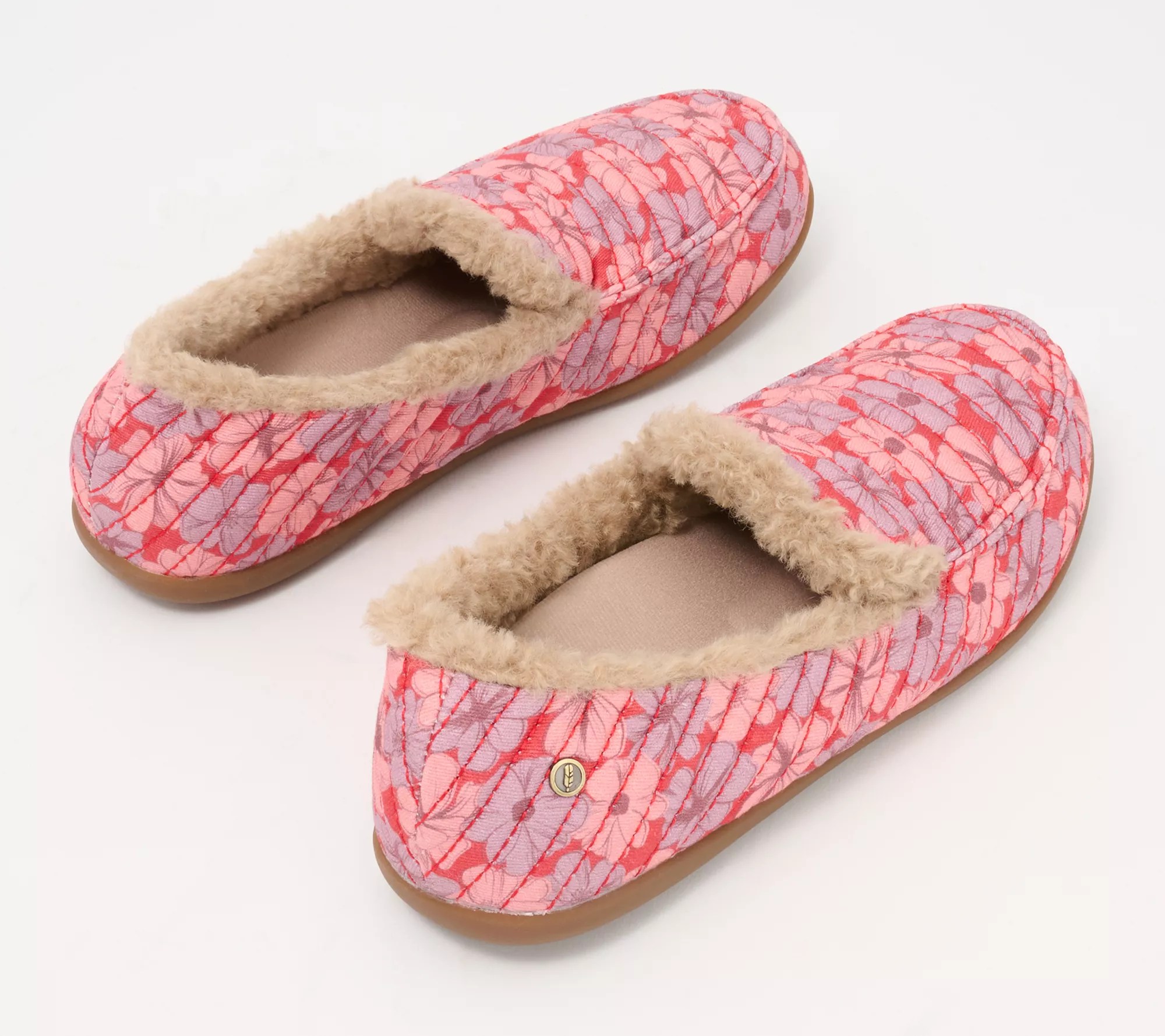 Revitalign Orthotic Quilted Floral Slippers Cedar