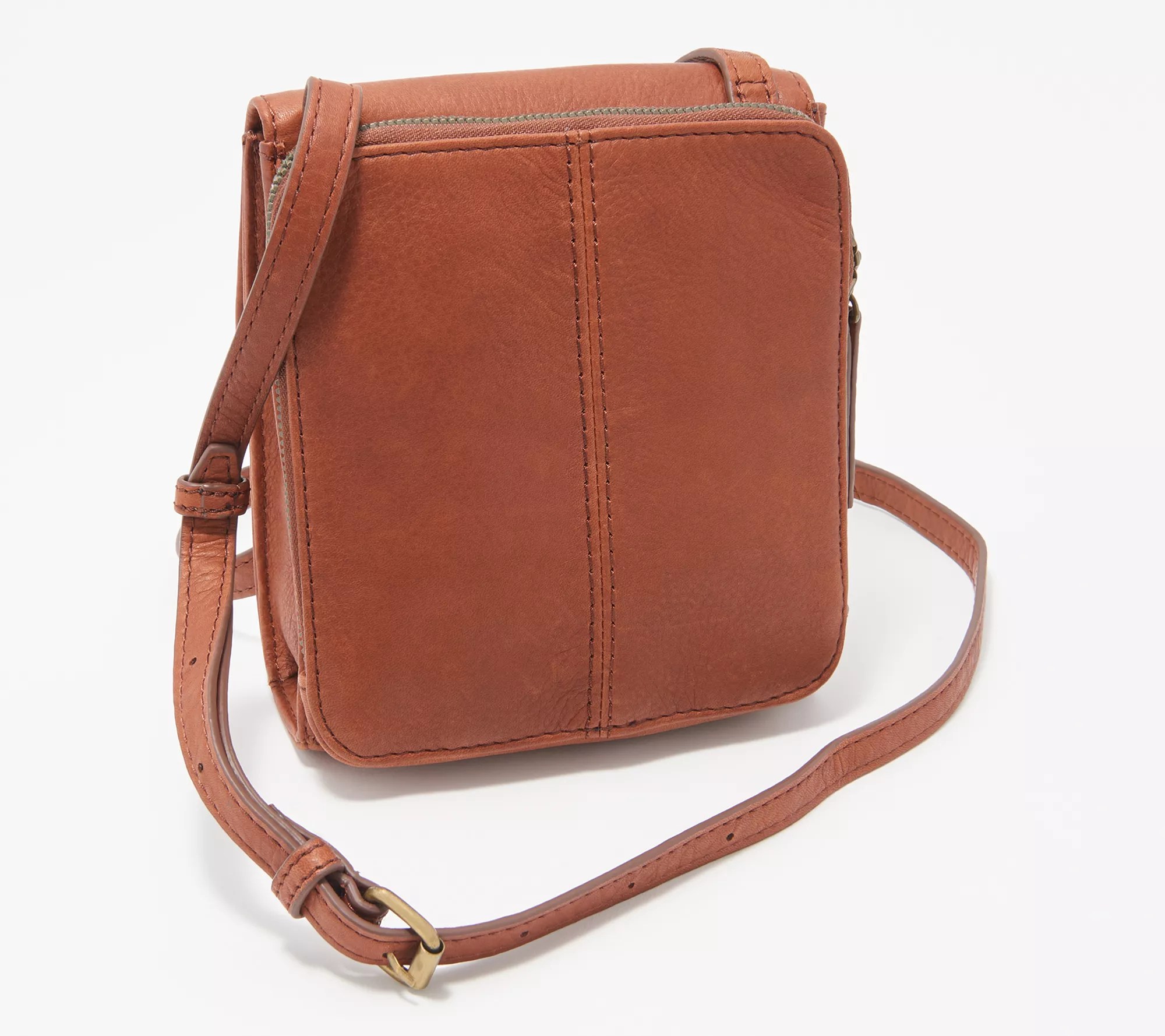 (QVC) American Leather Co. RFID Leather Crossbody Kansas