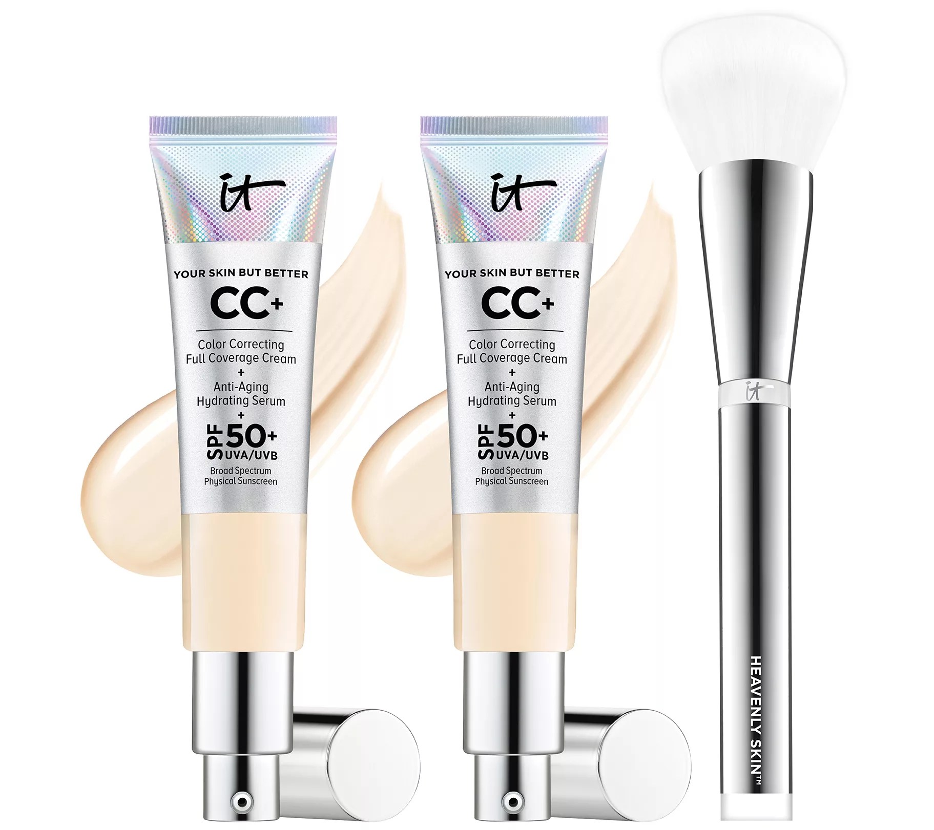 (QVC) IT Cosmetics Your Skin But Better CC Cream SPF 50 Duo w/ Brush