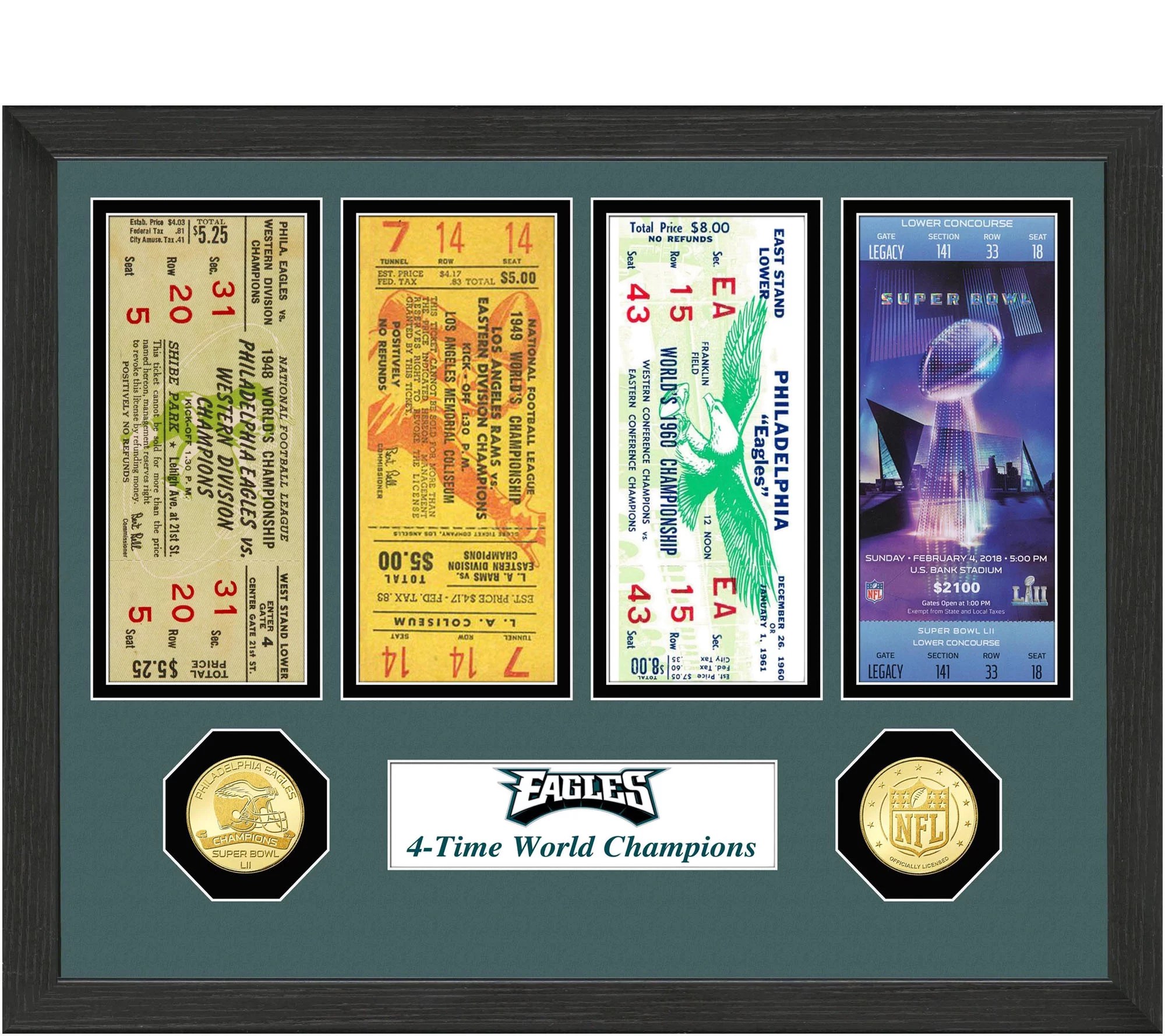 Philadelphia Eagles 4Time World Champions Ticket Collection