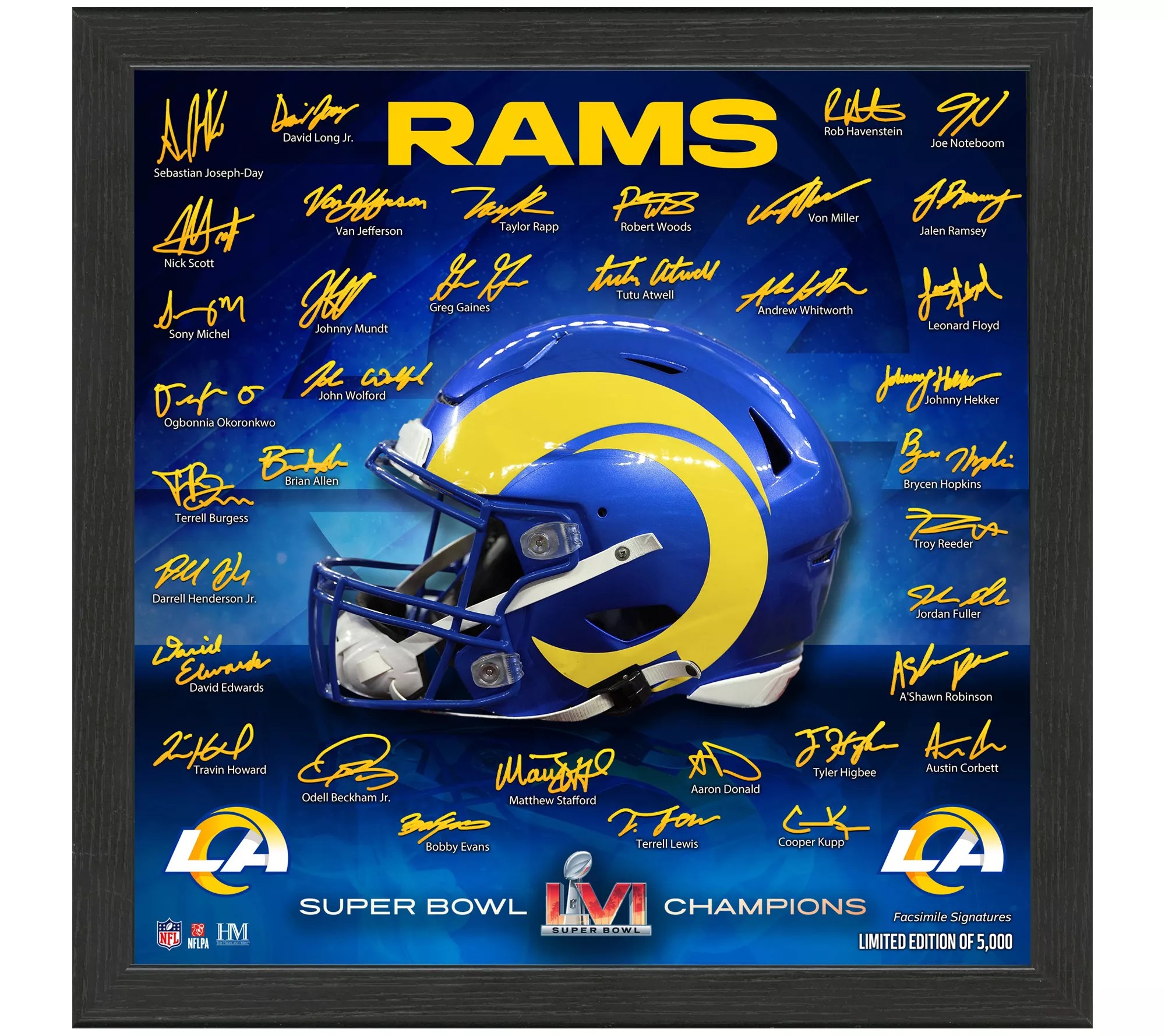 NFL Super Bowl LVI Champions Signature Helmet Frame Rams