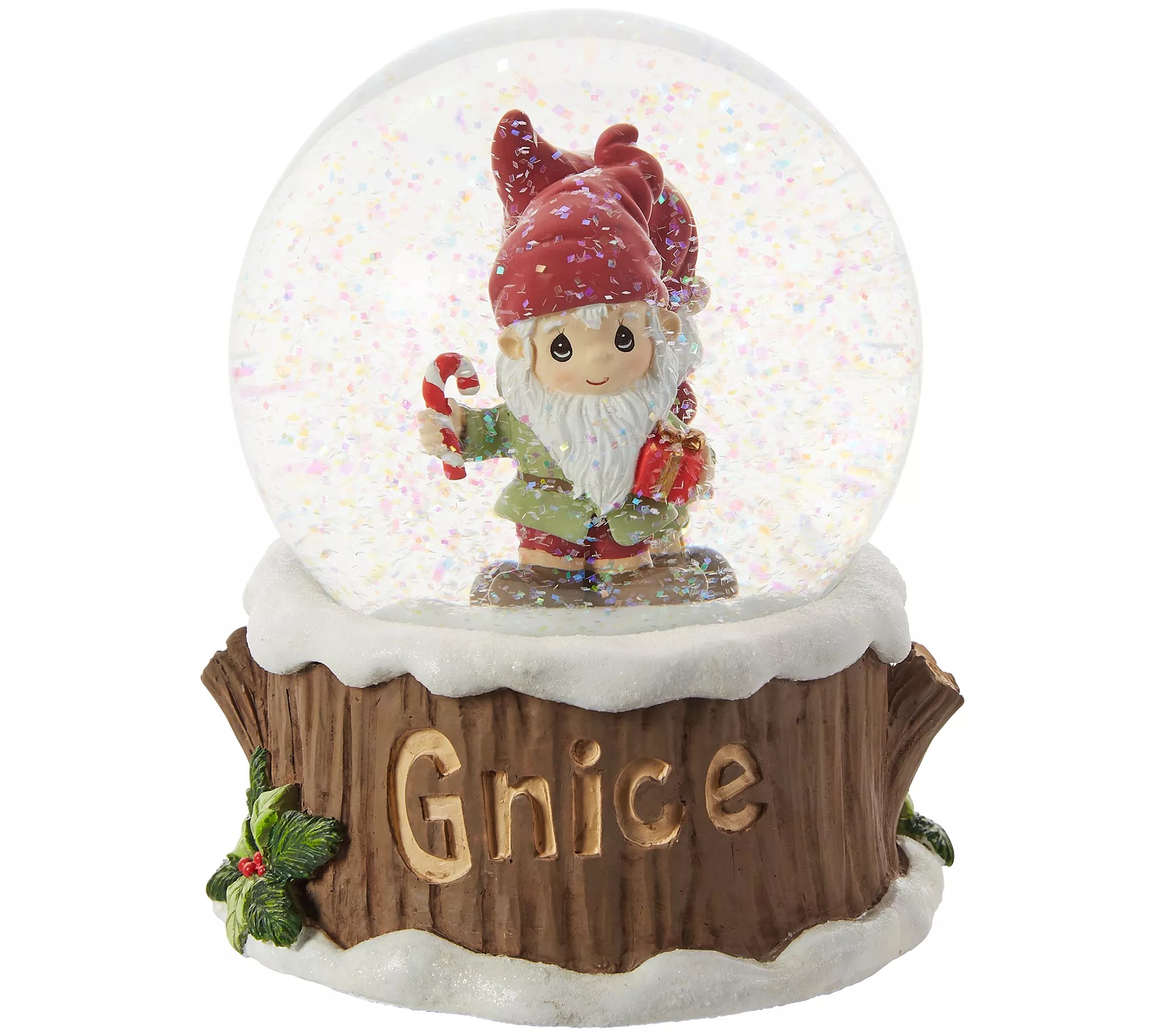 Gnaughty Or Gnice Musical Snow Globe