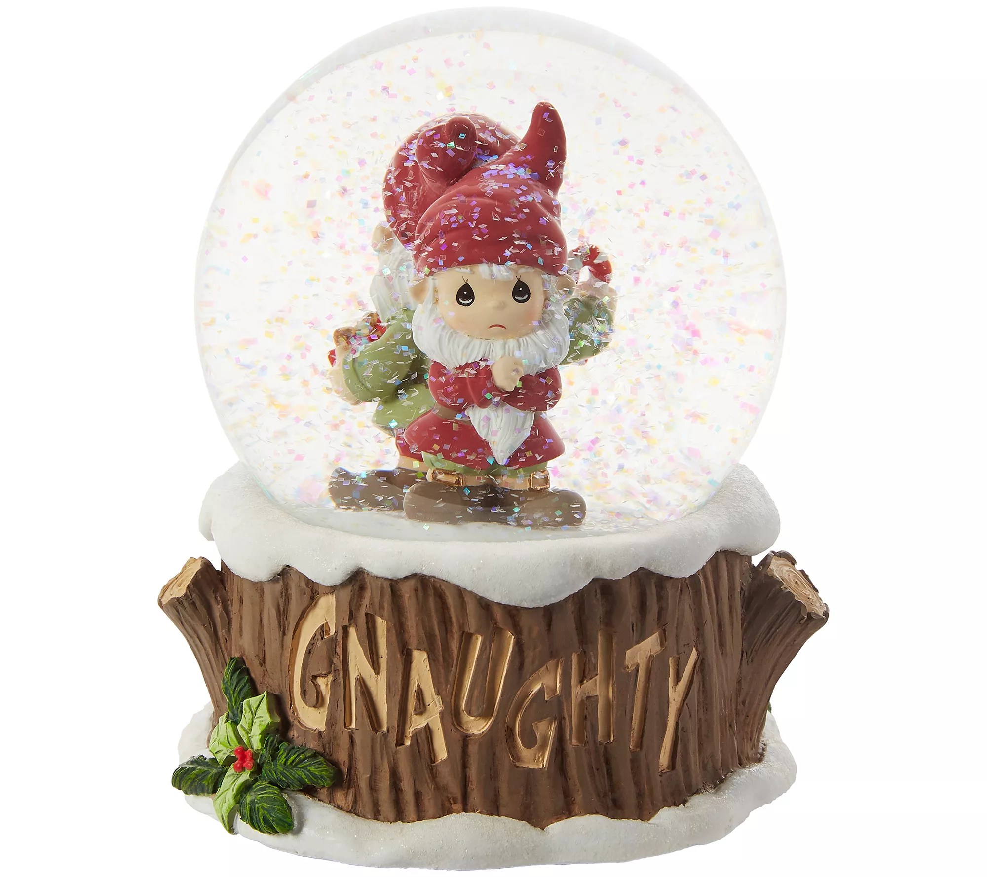 Gnaughty Or Gnice Musical Snow Globe