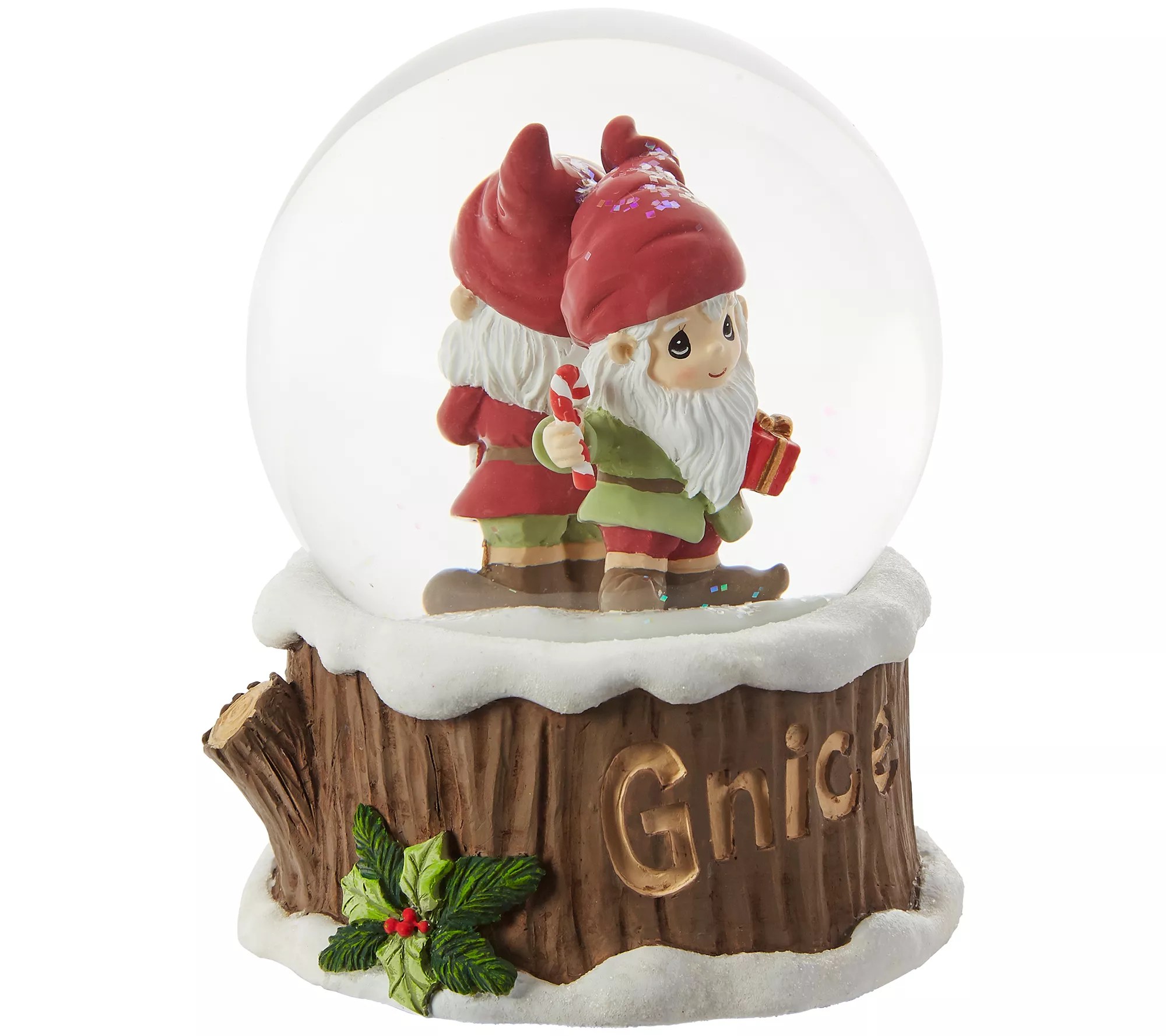 Gnaughty Or Gnice Musical Snow Globe