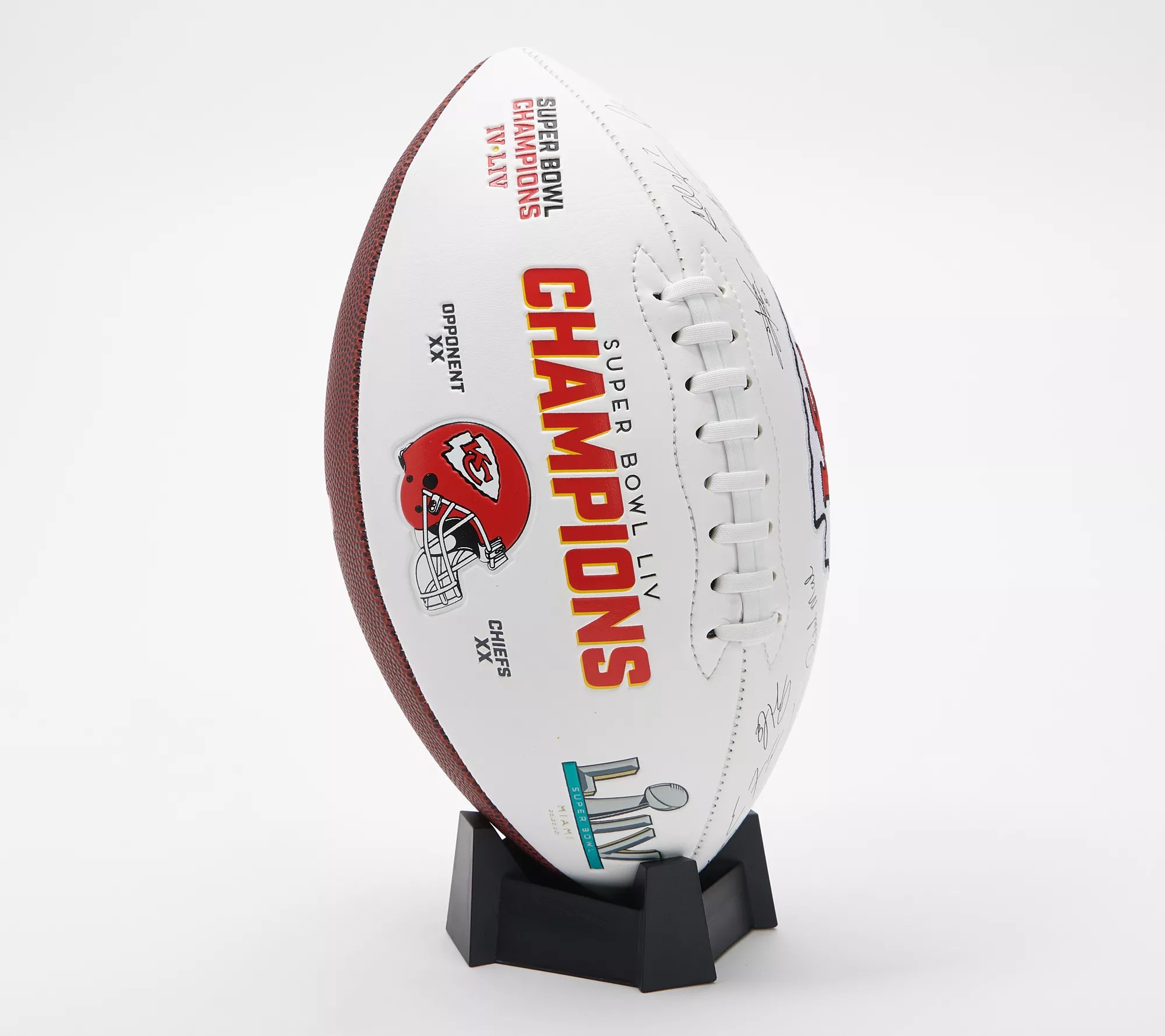 NFL Super Bowl LIV Chiefs Signature Ball with Stand