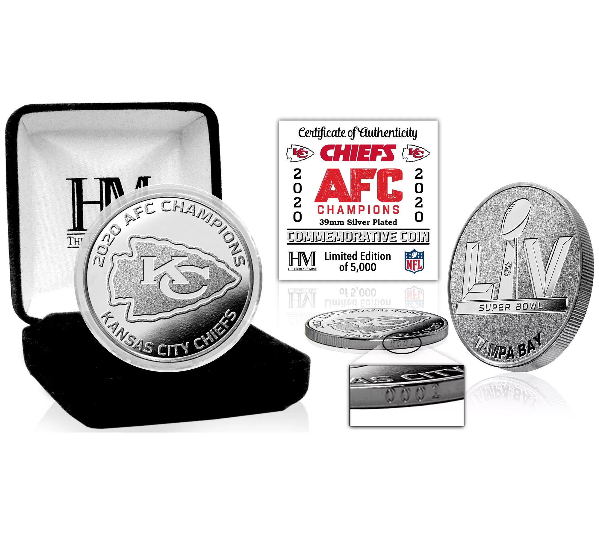 Kansas City Chiefs 2020 AFC Champions Silver Mint Coin