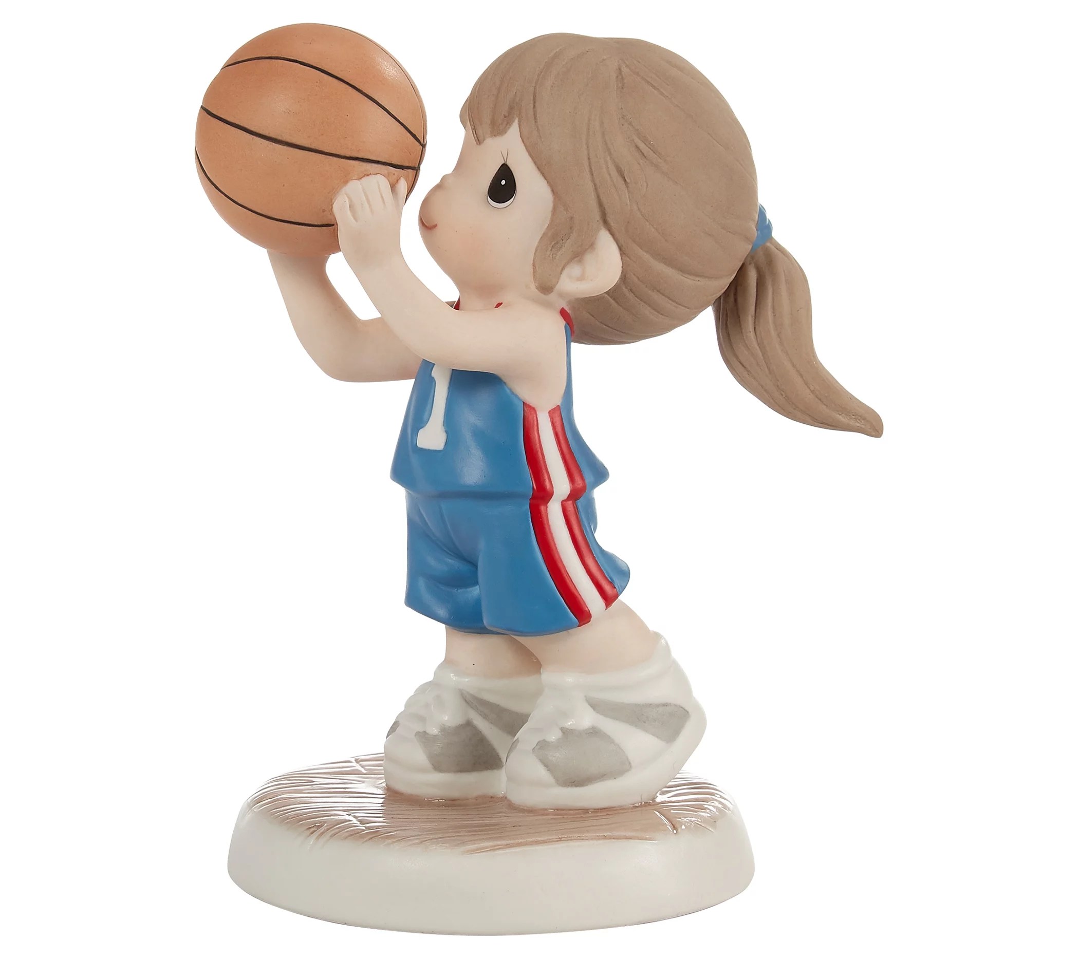 Precious Moments' Girl Playing Basketball Figur ine
