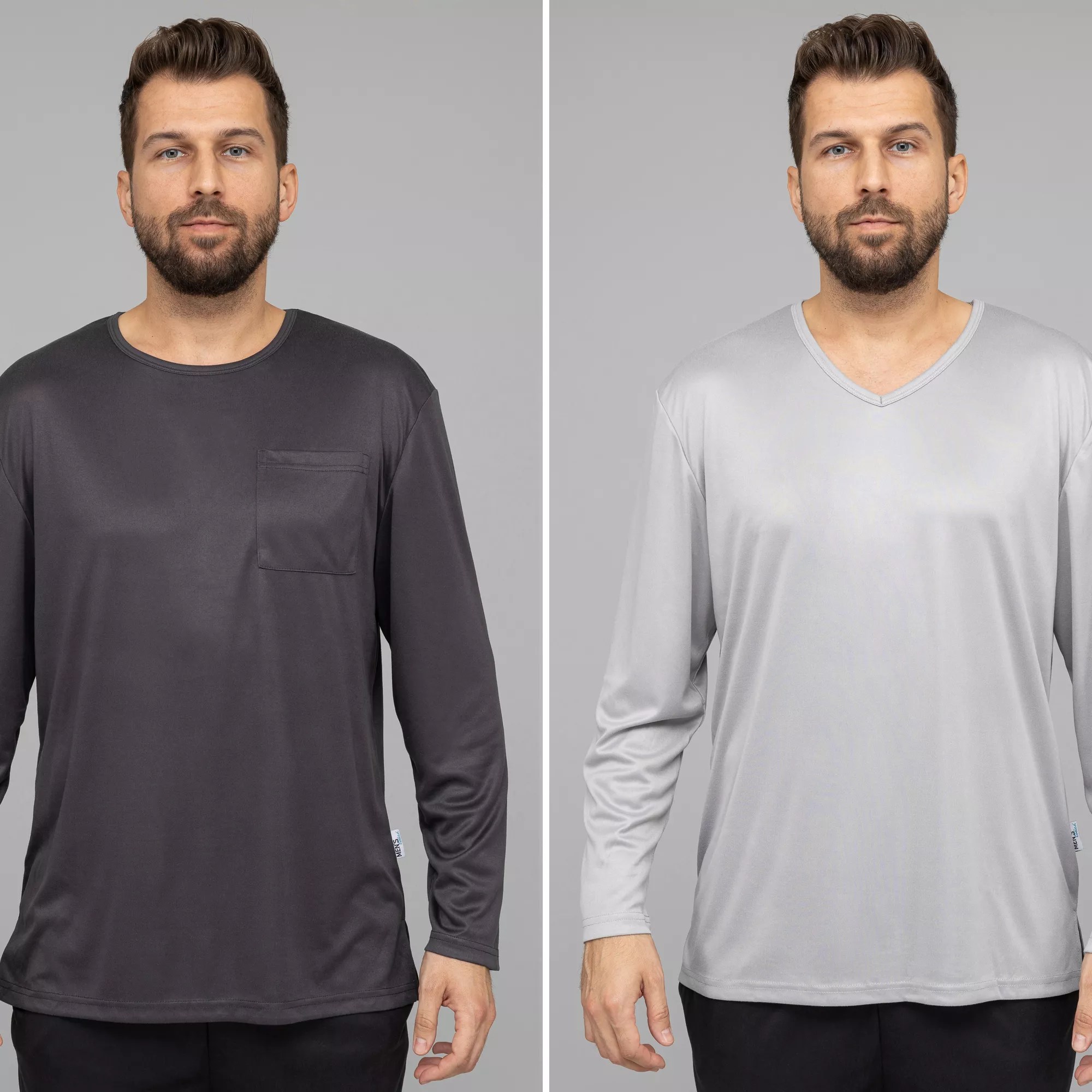 MEN'S TOUCH 2 Shirts Marc Mikrofaser 1x Rundhals 1x VAusschnitt QVC.de