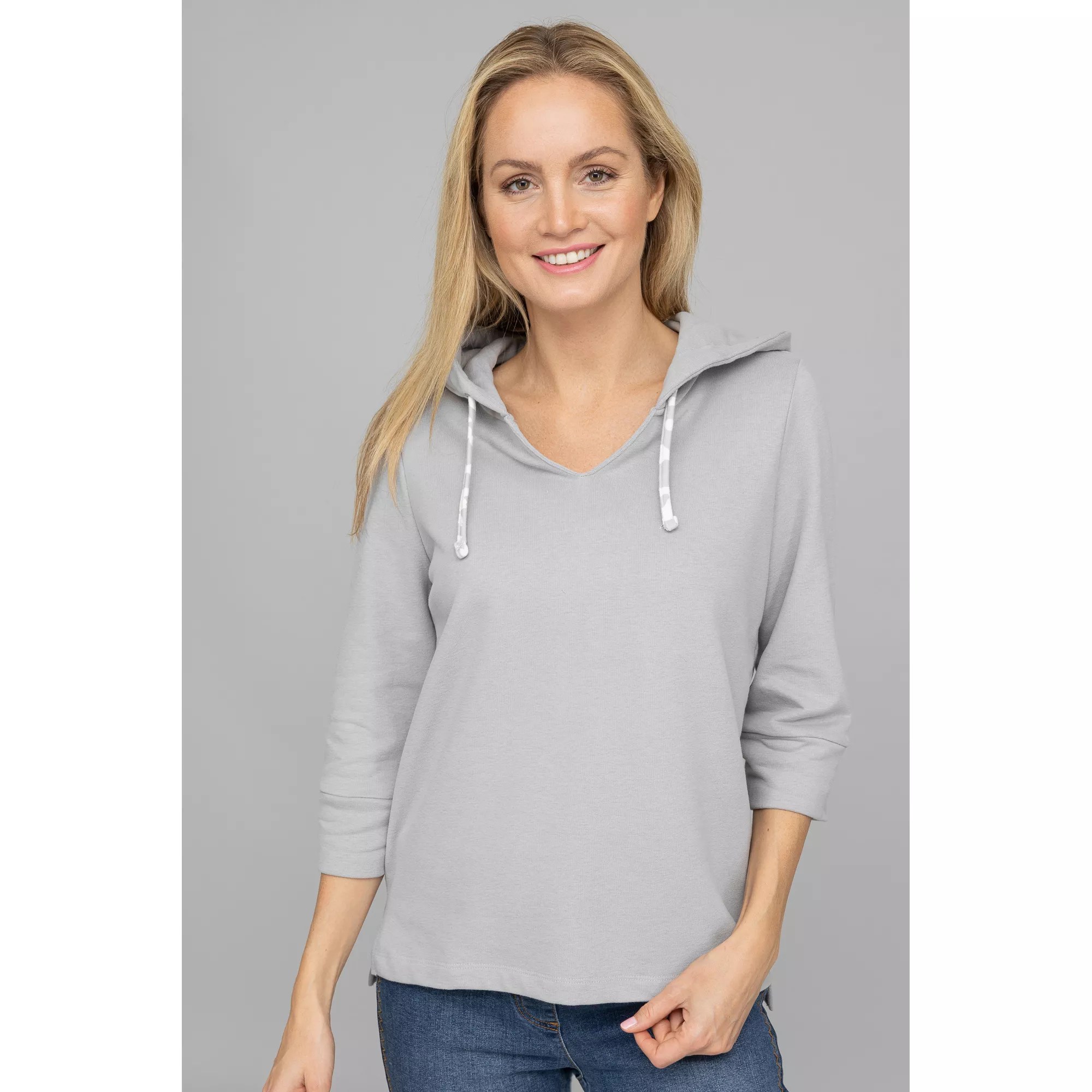 LYLA Homewear Kapuzenpullover SweatQualität 3/4Arm VAusschnitt QVC.de