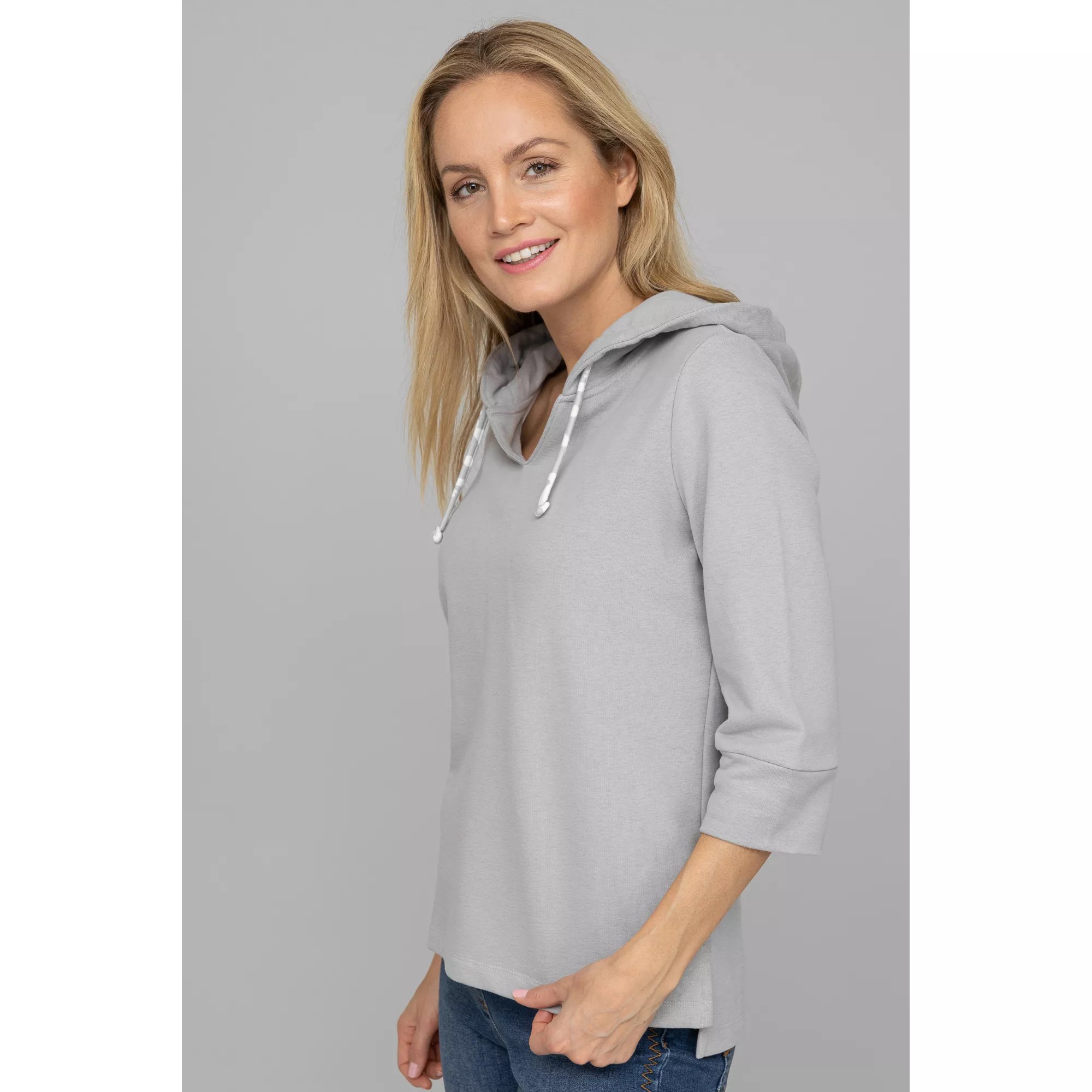 LYLA Homewear Kapuzenpullover SweatQualität 3/4Arm VAusschnitt QVC.de