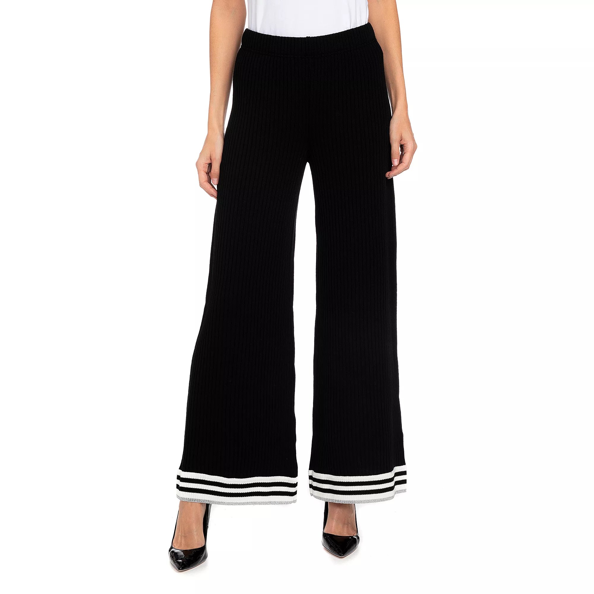 THE JETSETTERS Hose, 1/1Länge PalazzoStil LurexStreifen am Saum QVC.de