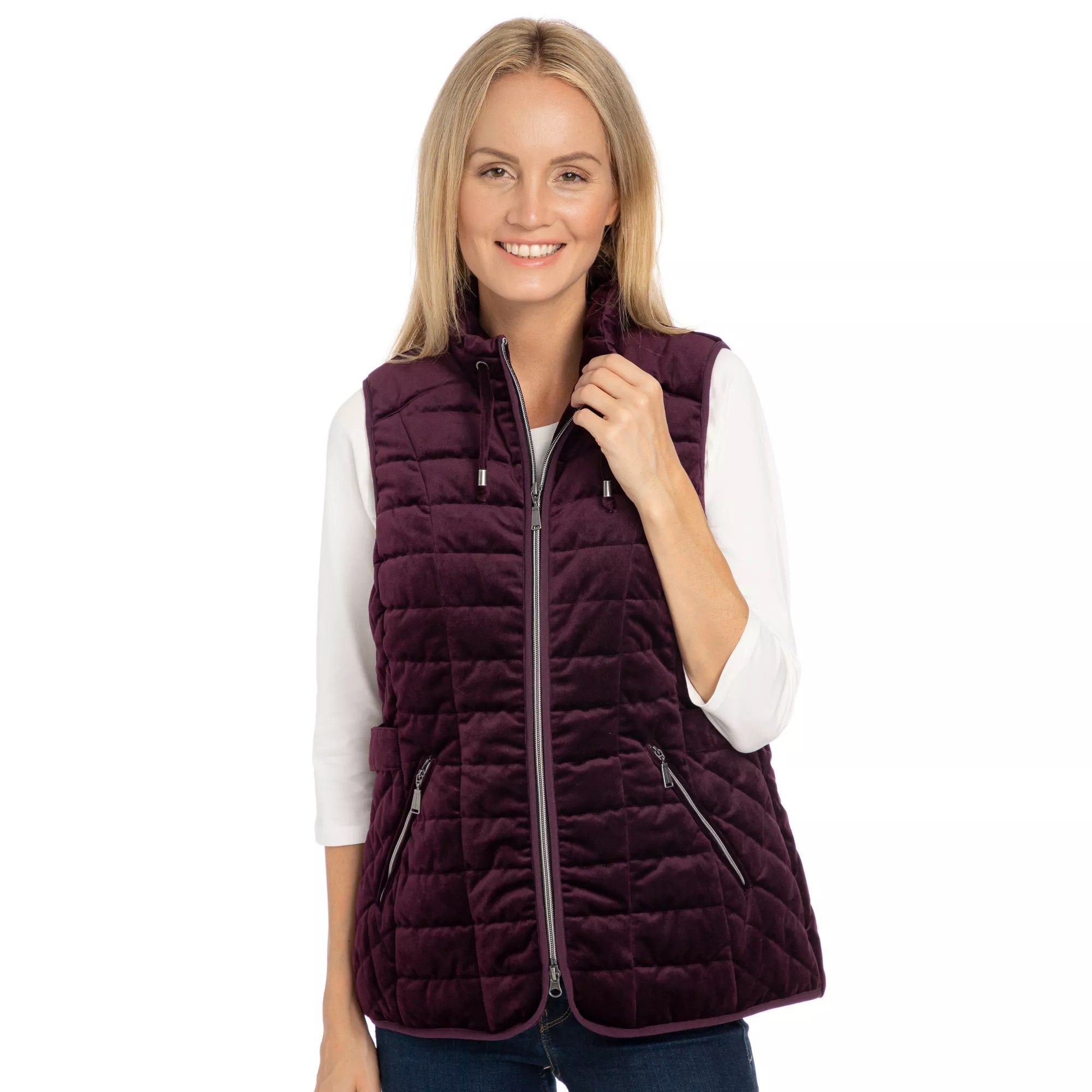 CENTIGRADE Samtweste gesteppt verstellbare Taillenriegel QVC.de