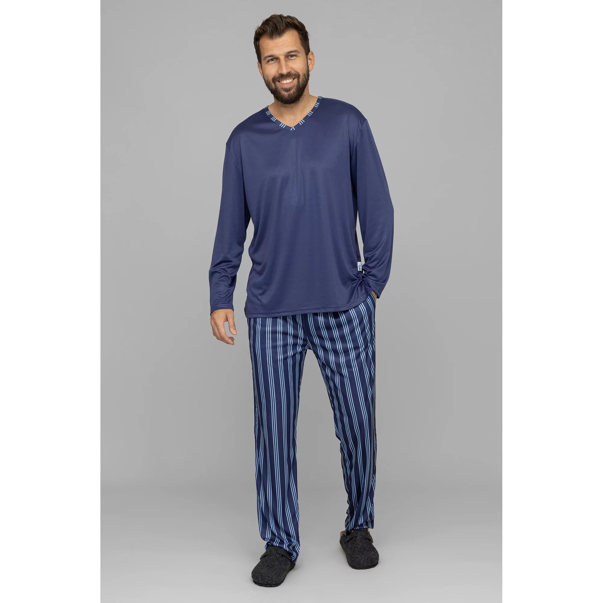 MEN'S TOUCH PyjamaSet Mika Mikrofaser VAusschnitt QVC.de