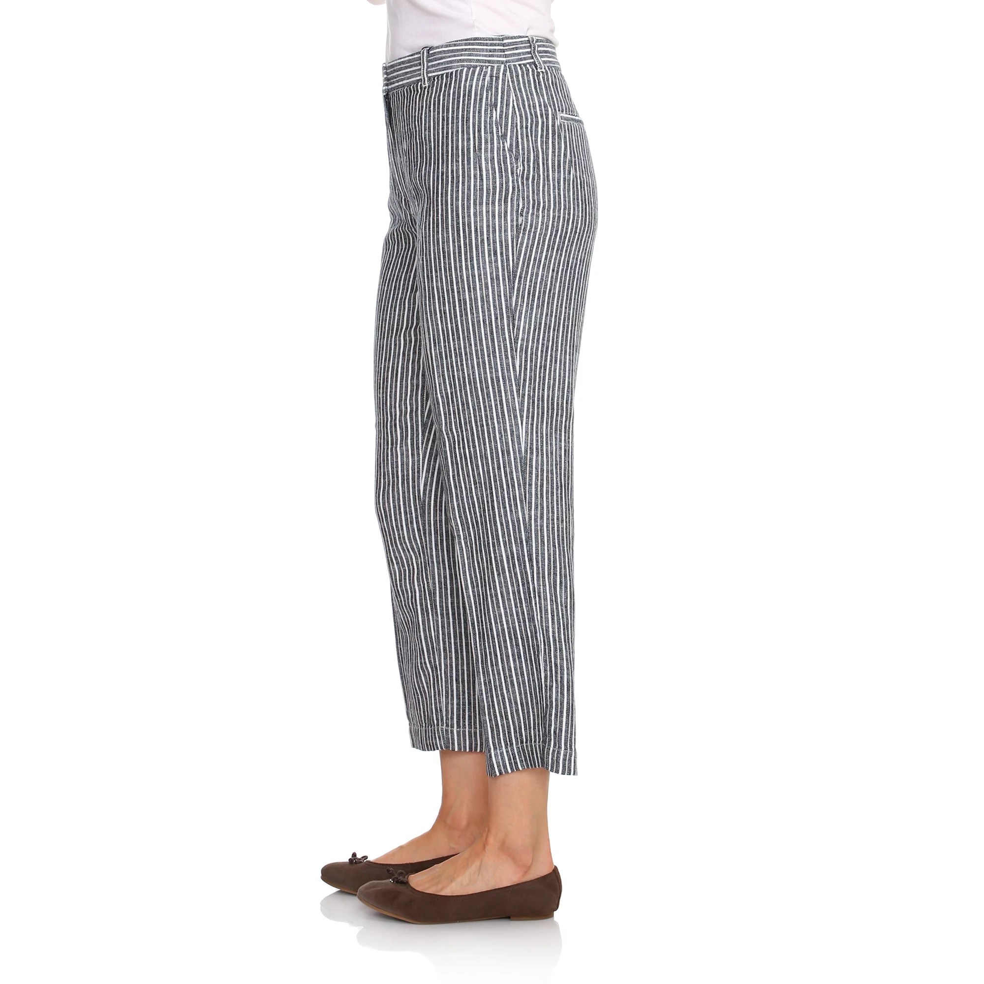OLSEN Leinenhose Form Mona Flügeltaschen gestreift QVC.de