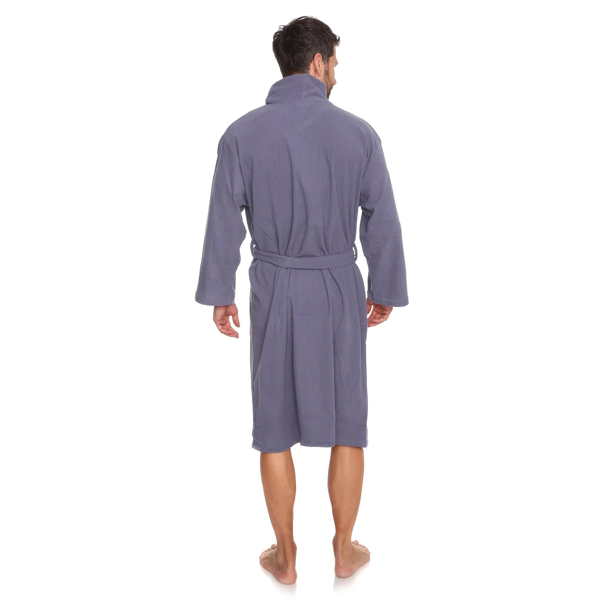 MEN'S TOUCH MF Jacquard Fleece Bademantel Schalkragen Bindegürtel QVC.de