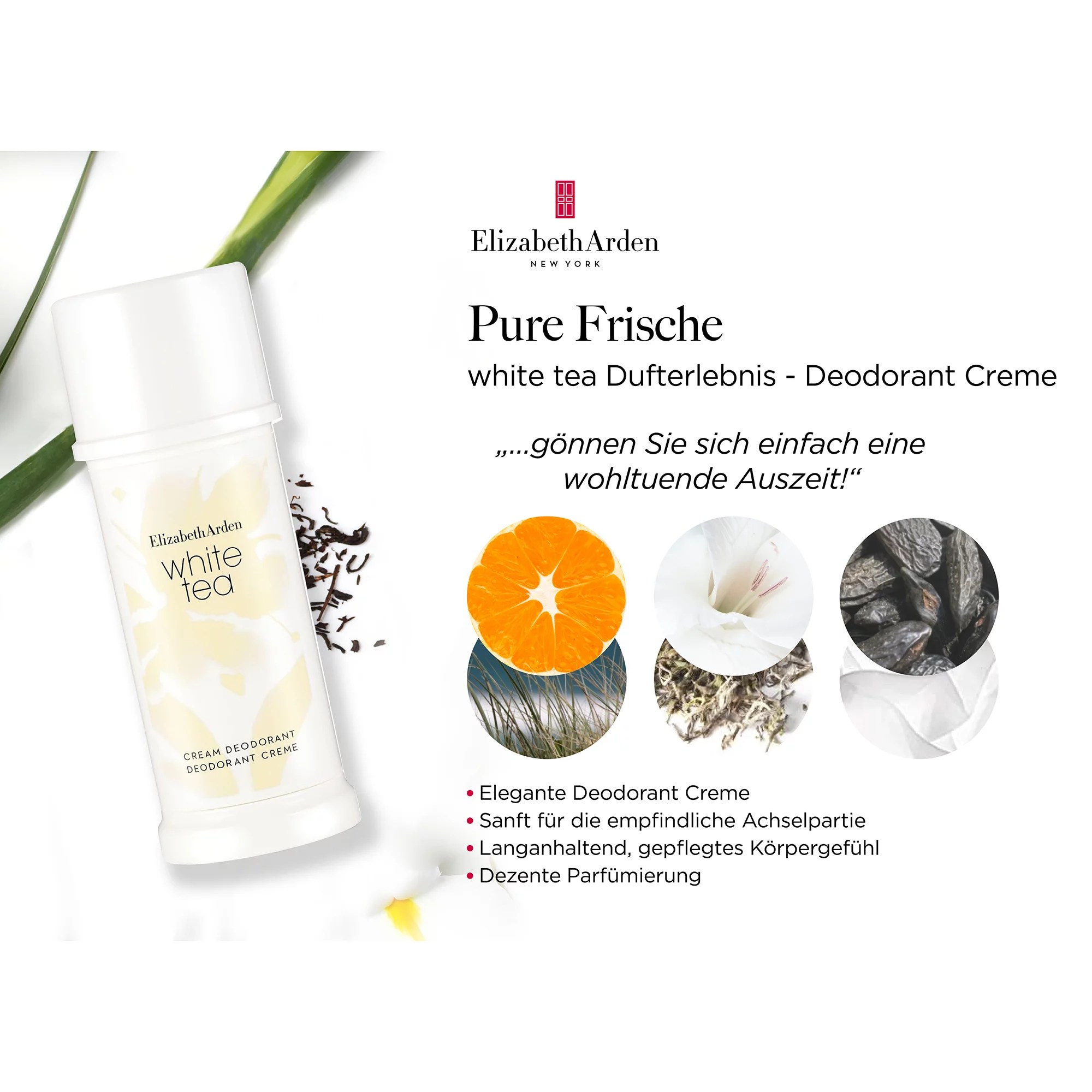 ELIZABETH ARDEN White Tea Deodorant Cream 40ml QVC.de