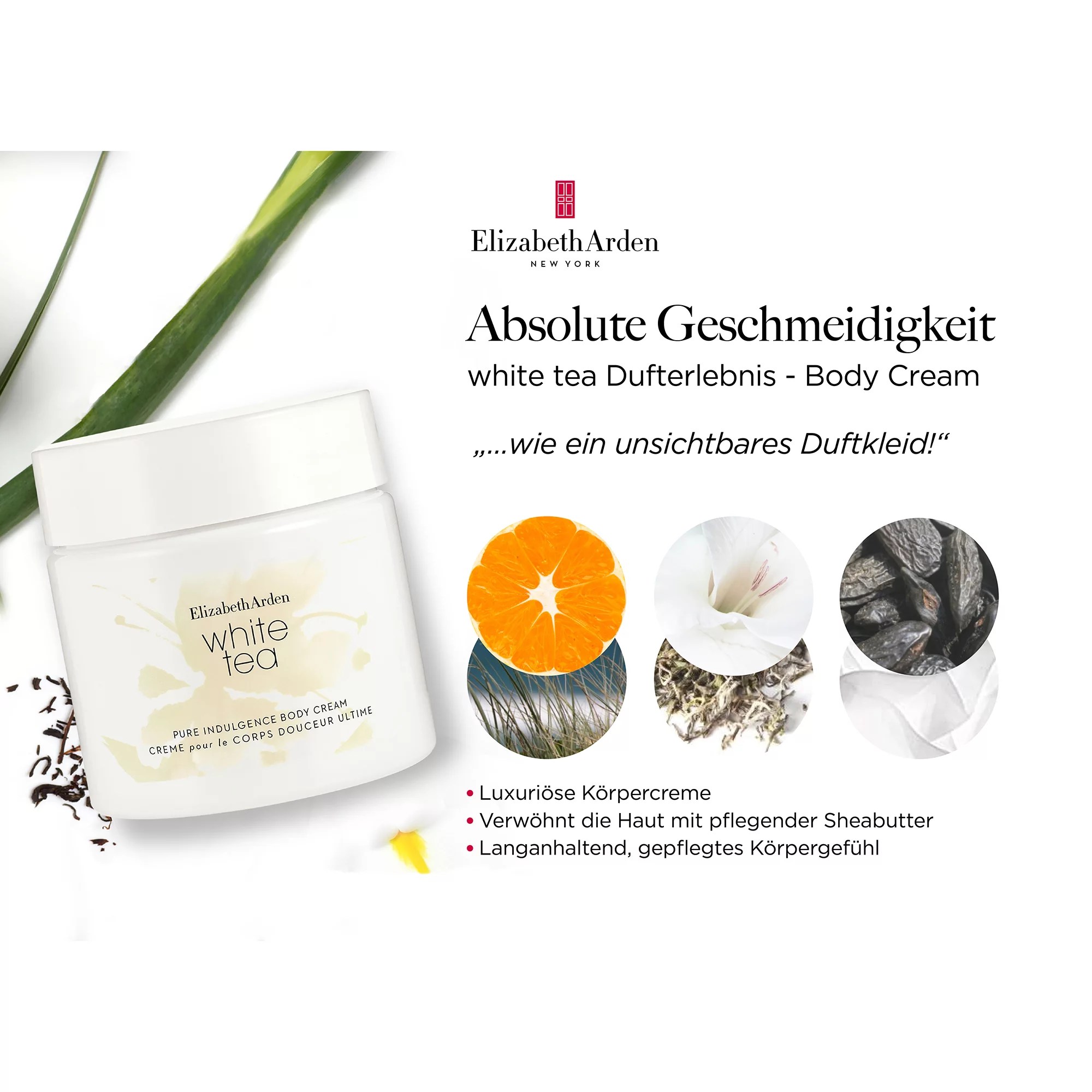 ELIZABETH ARDEN White Tea Body Cream 400ml QVC.de