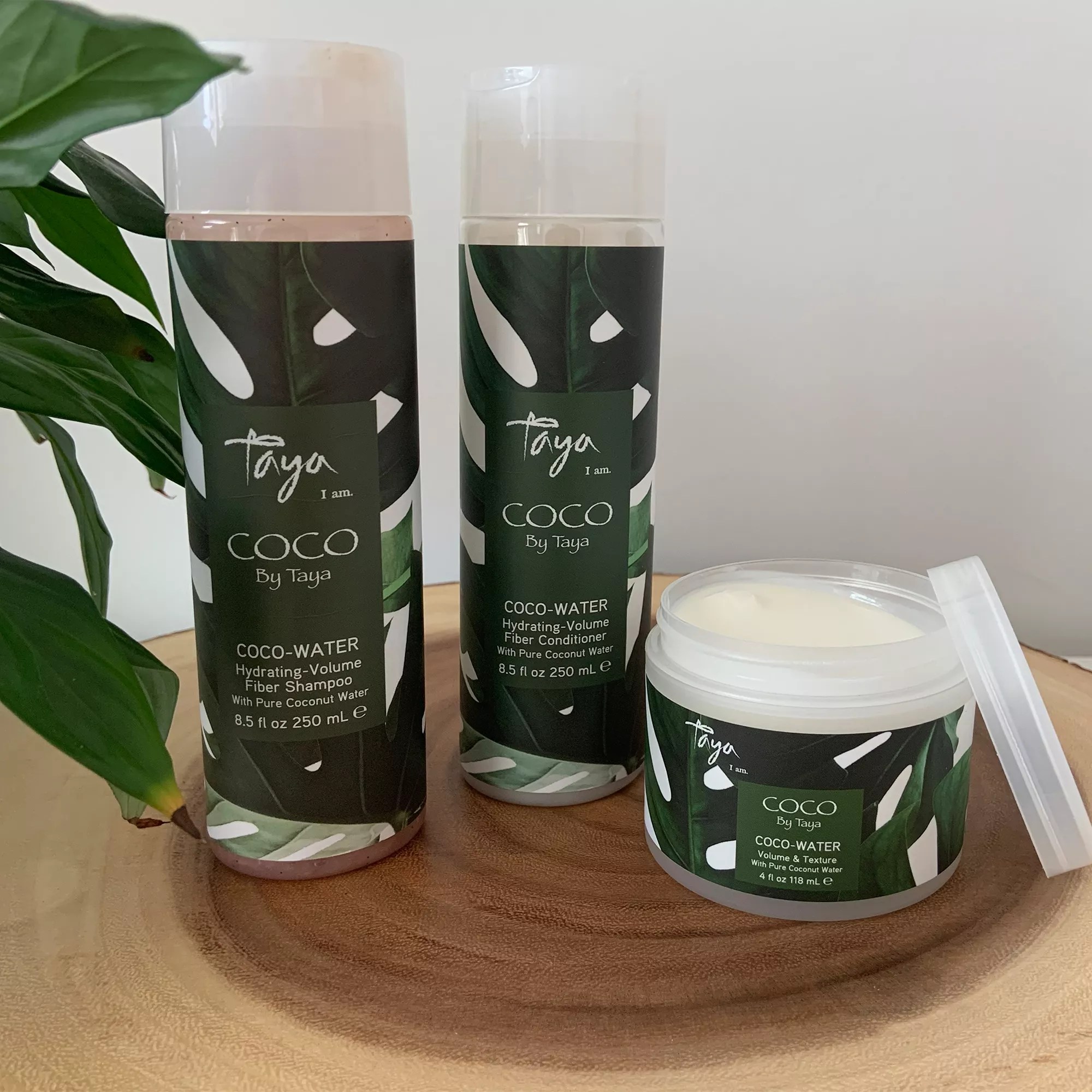 TAYA HAIRCARE Coco Water Shampoo 250ml, Conditioner 250ml & Creme 118ml