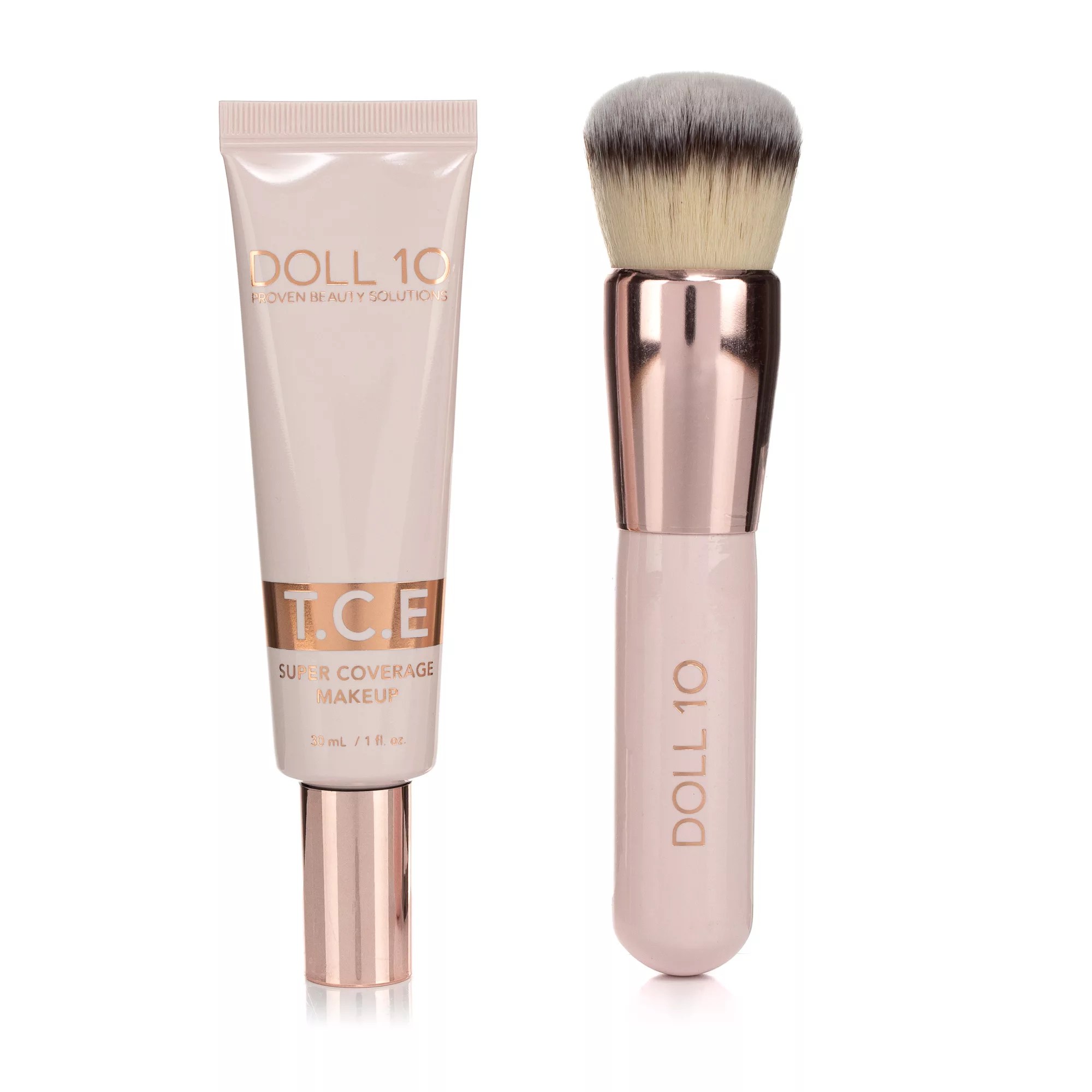 DOLL 10 BEAUTY T.C.E Super Coverage Foundation 30ml mit Pinsel QVC.de