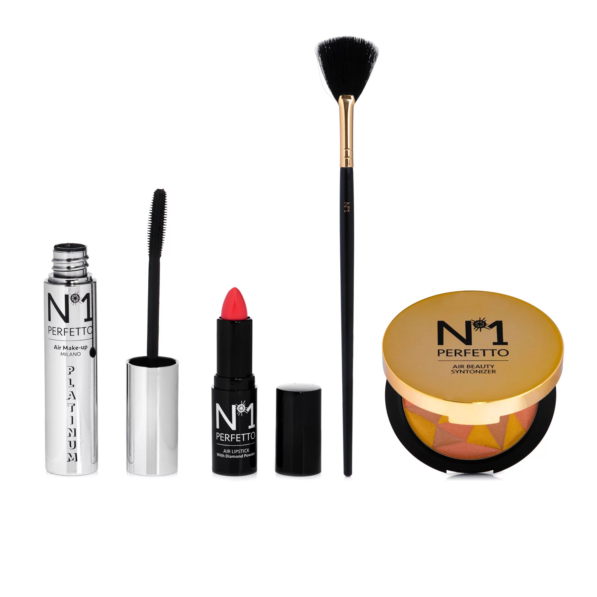 PERFETTO NO 1 MakeupSet Highlighter & Mascara Lippenstift 4tlg. mit