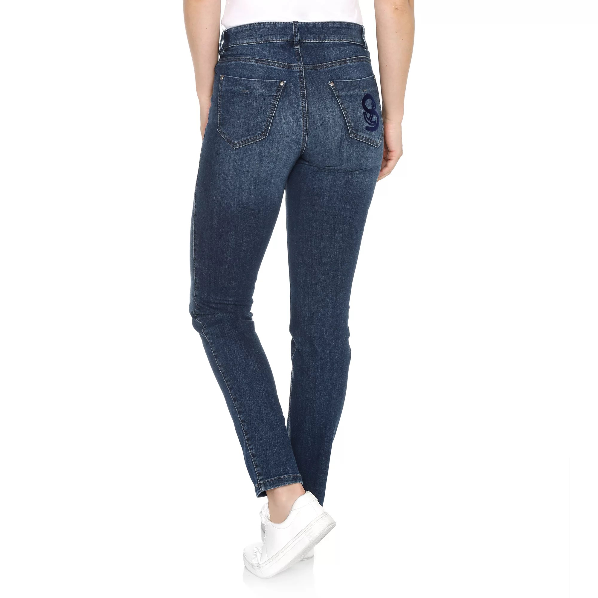 STRANDFEIN Jeanshose Sina Flockprint Stretchdenim QVC.de