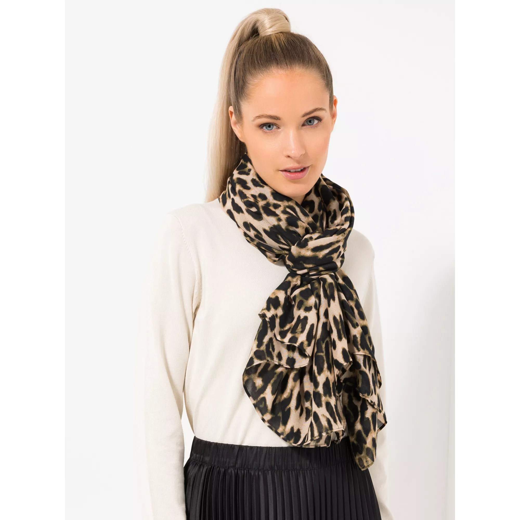 STEFFEN SCHRAUT Schal LeoMuster aus ECOVERO Viskose ca. 110x180cm QVC.de