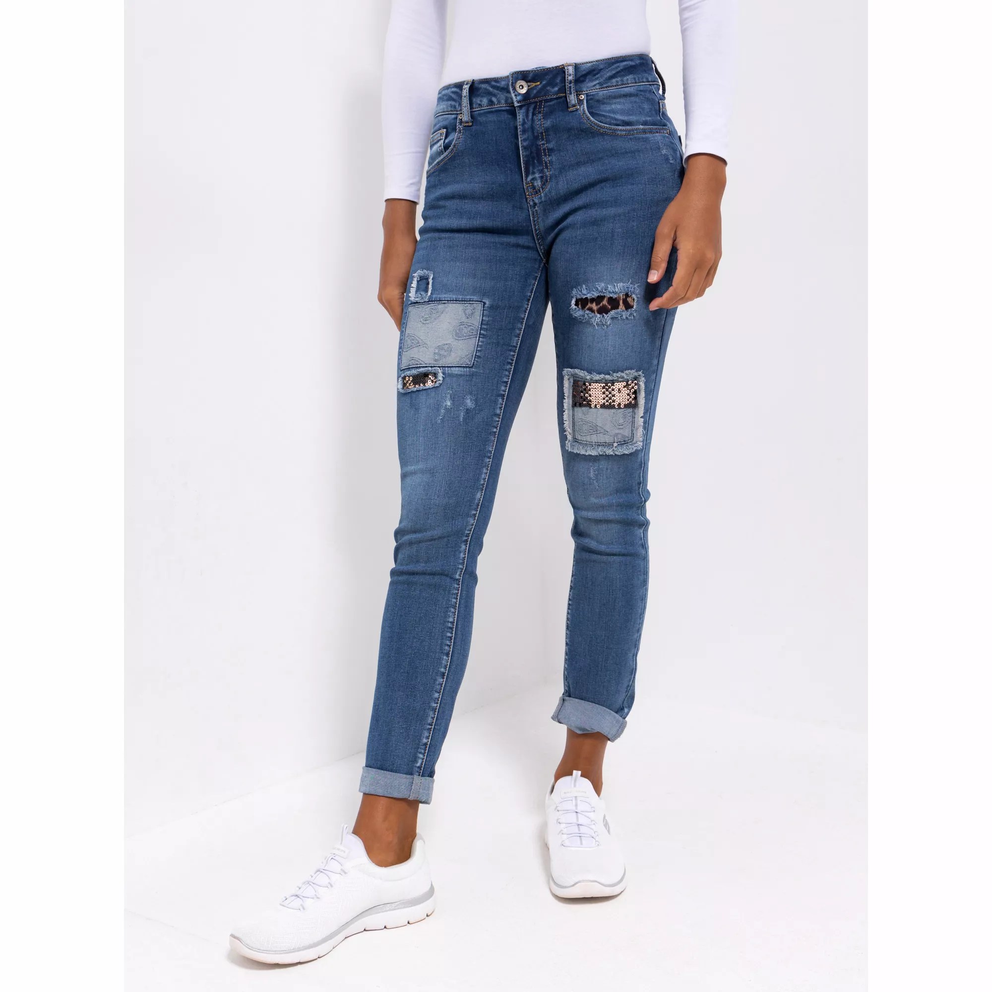DINE 'N' DANCE Jeans Salsa Patchdetails 5PocketStyle schmales Bein