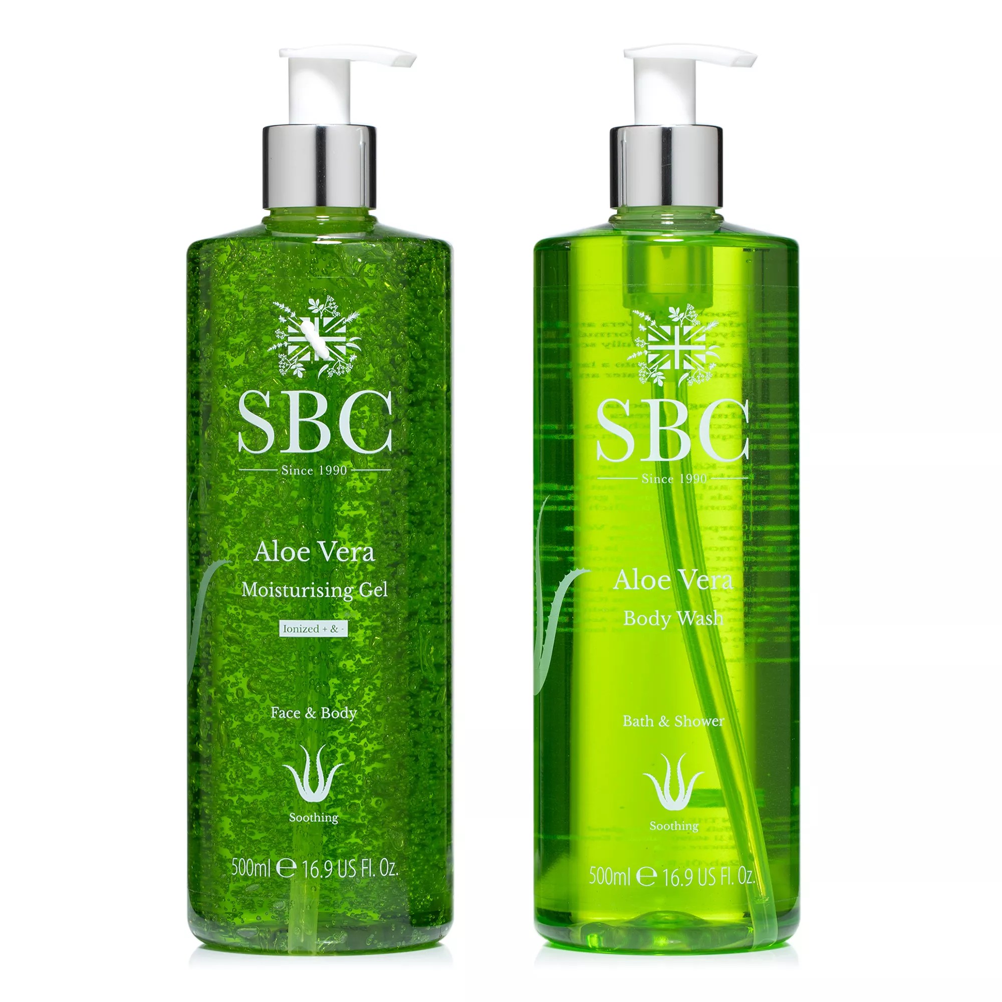 SBC Aloe VeraSet Skincare Gel & Shower Gel 2x 500ml QVC.de