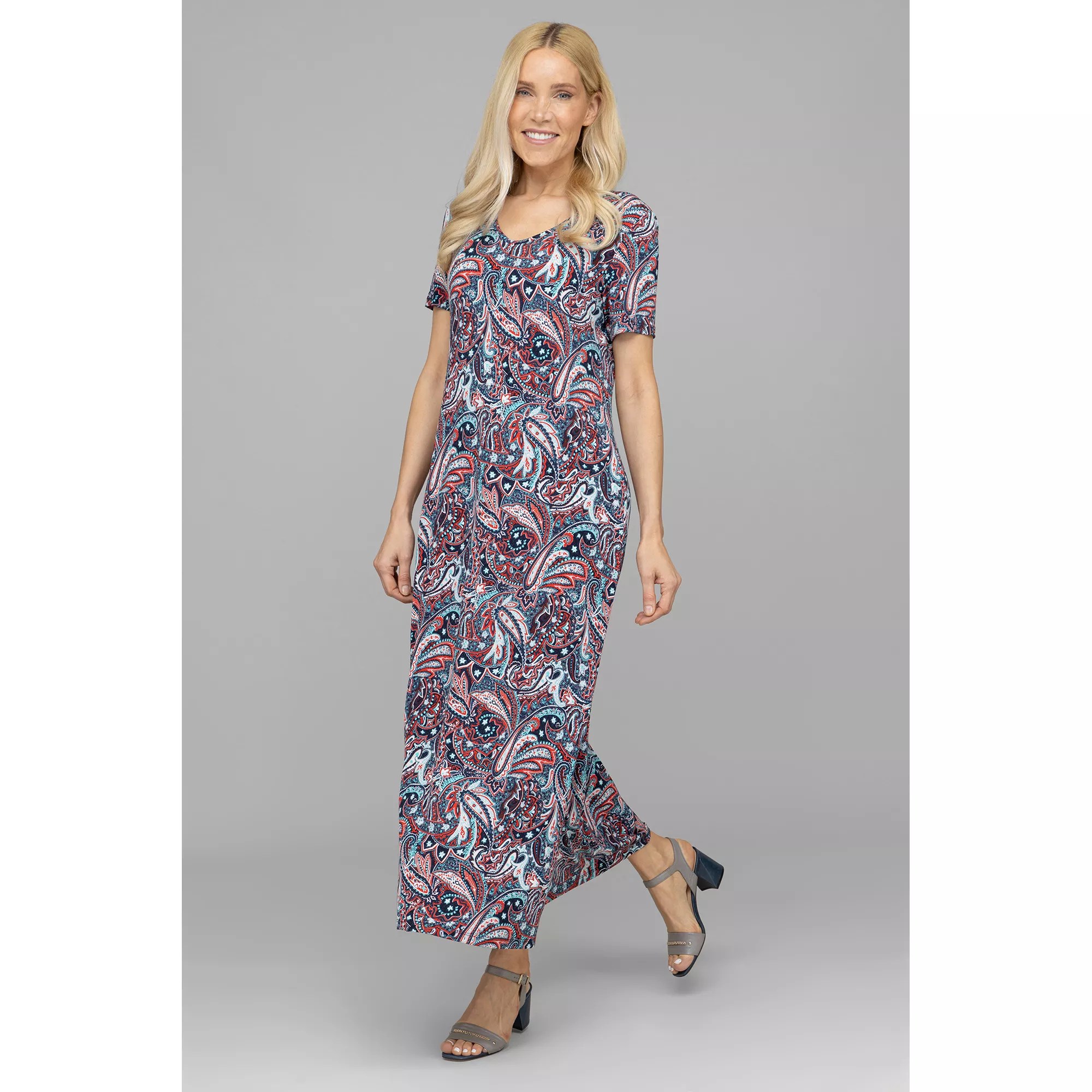 KIM & CO. MaxiKleid, 1/2Arm Brazil Knit Jersey VAusschnitt