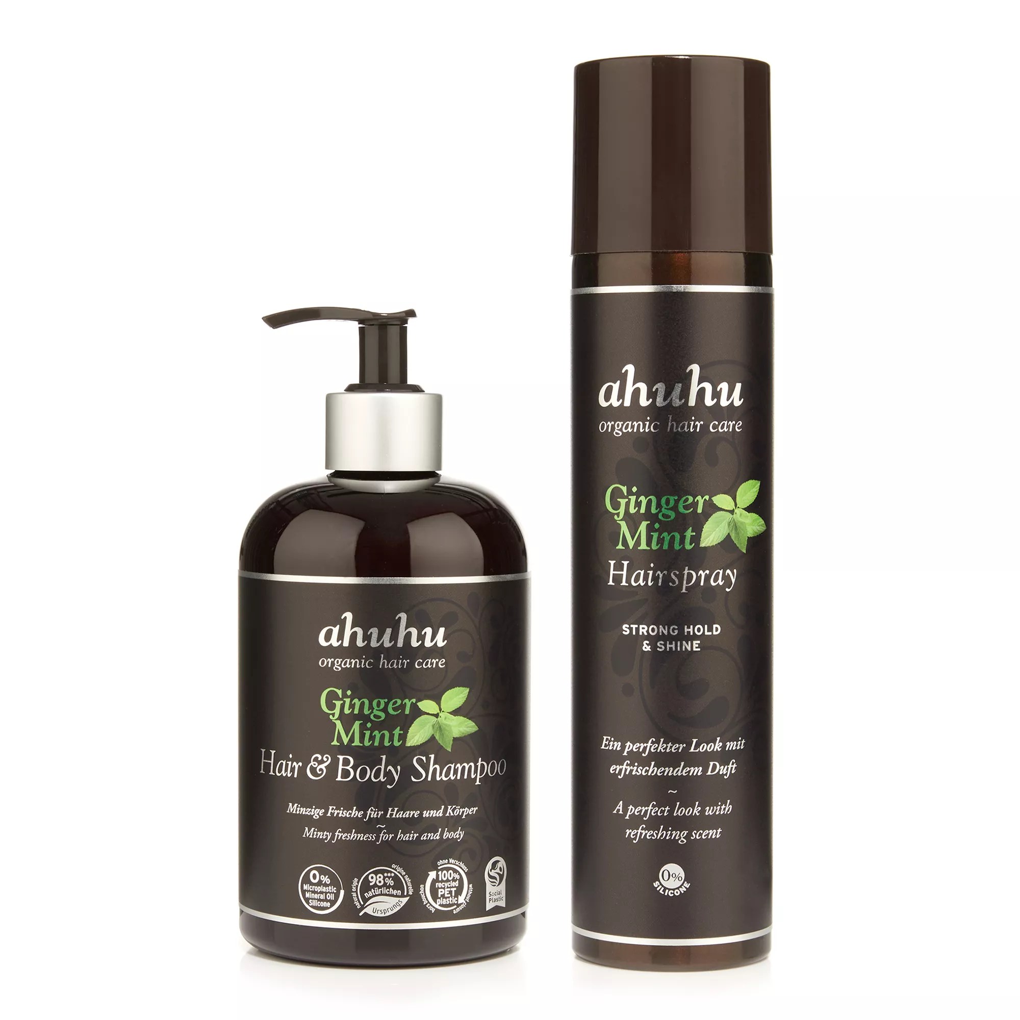 ahuhu organic hair care Ginger Mint Hair&Body Shampoo 500ml, Haarspray