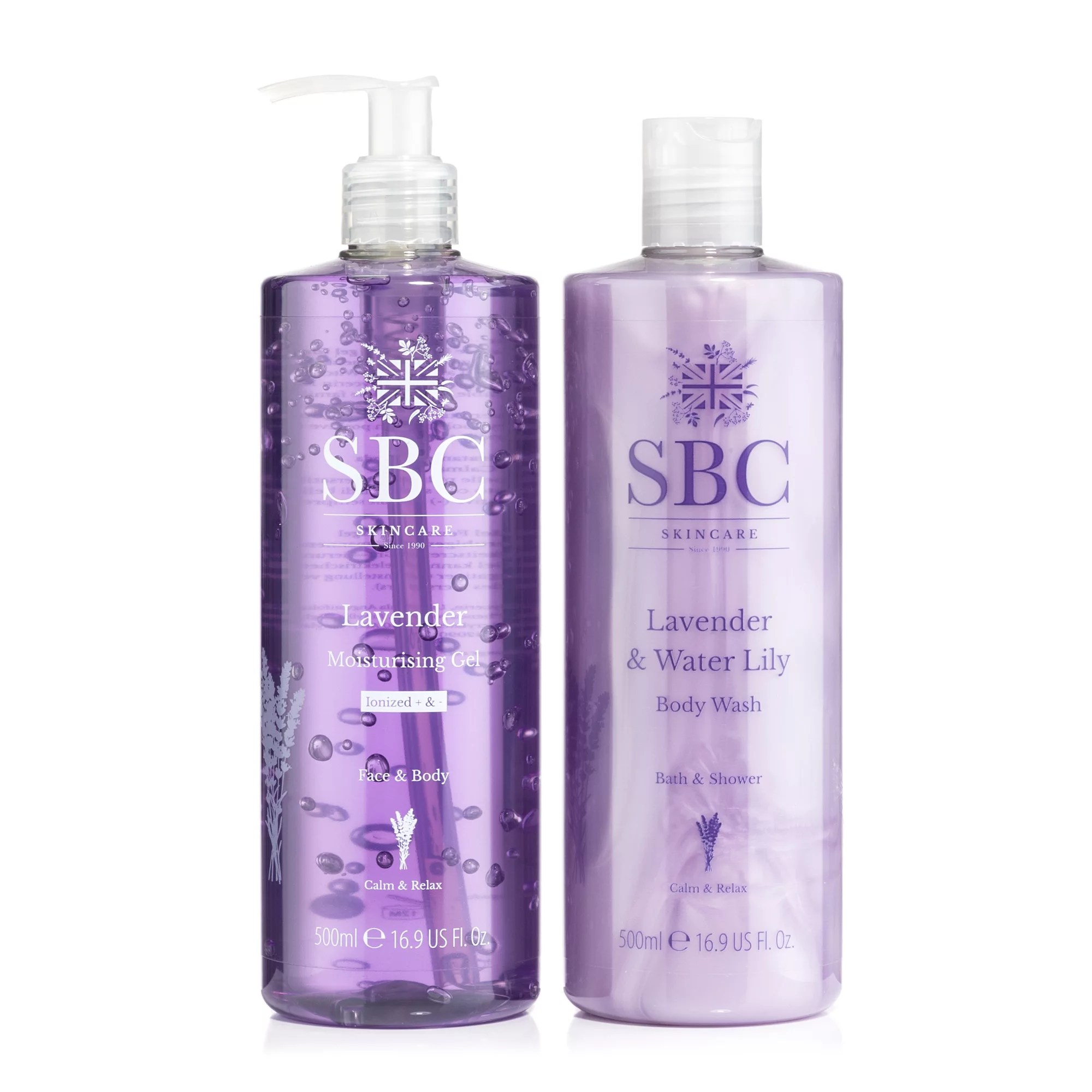 SBC Lavender Moisturising Gel 500ml, Lavender & Waterlilly Body Wash