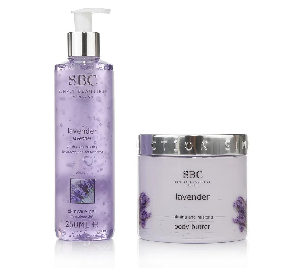 SBC LAVENDEL Körperbutter 450ml & Skincare Gel 250ml QVC.de