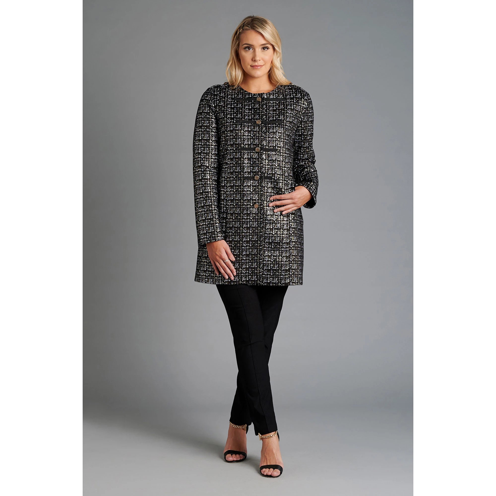 SCHIFFHAUER MUNICH® Kurzmantel ScubaQualität Knopfleiste BoucleOptik