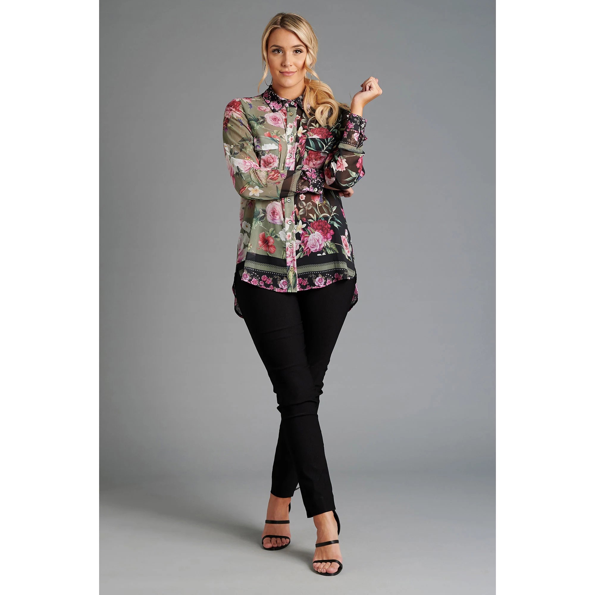 SCHIFFHAUER MUNICH® Bluse, 1/1Arm Druckvielfalt Manschette