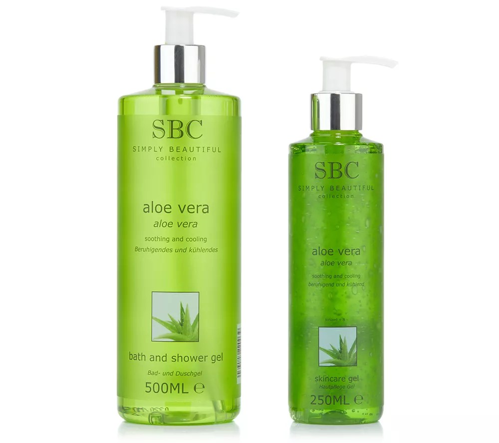 SBC ALOE VERA Skincare Gel 250ml & Bade& Duschgel 500ml QVC.de