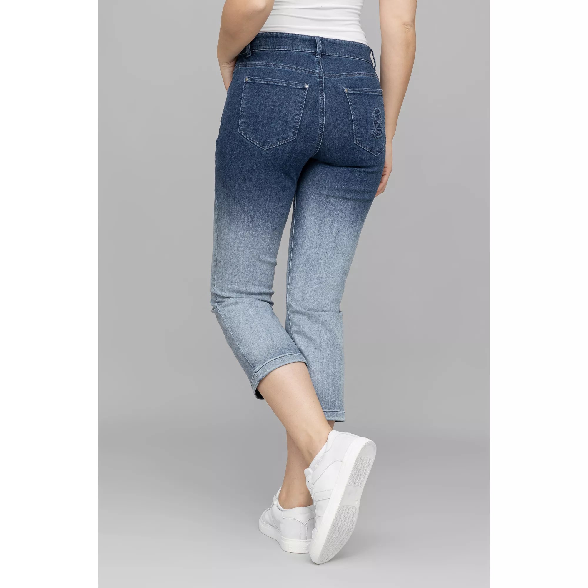 STRANDFEIN Jeanshose Sina 7/8Länge DegradéFärbung schmales Bein QVC.de